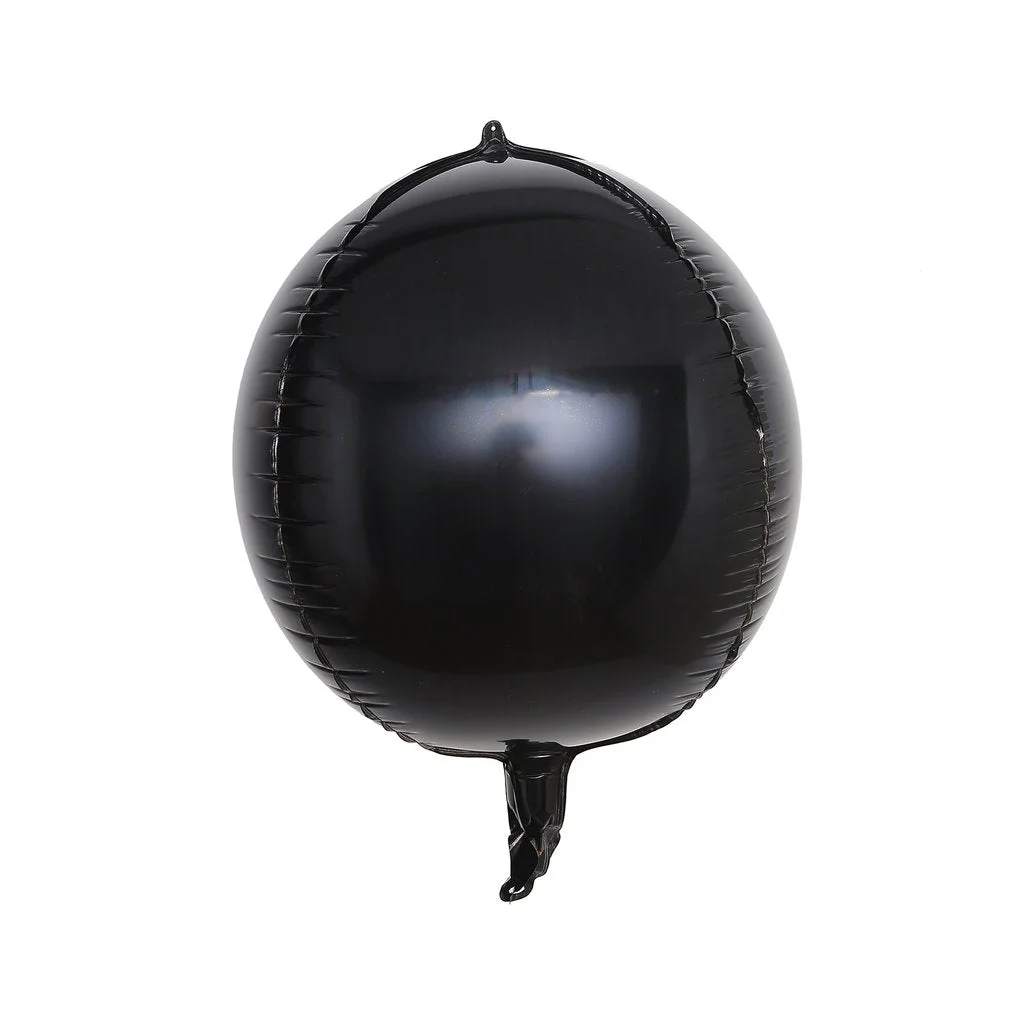 4D Round Foil Balloon Black - Premium Handcrafted 300 GSM Foil Balloon by Party Decor Mall India - View 1