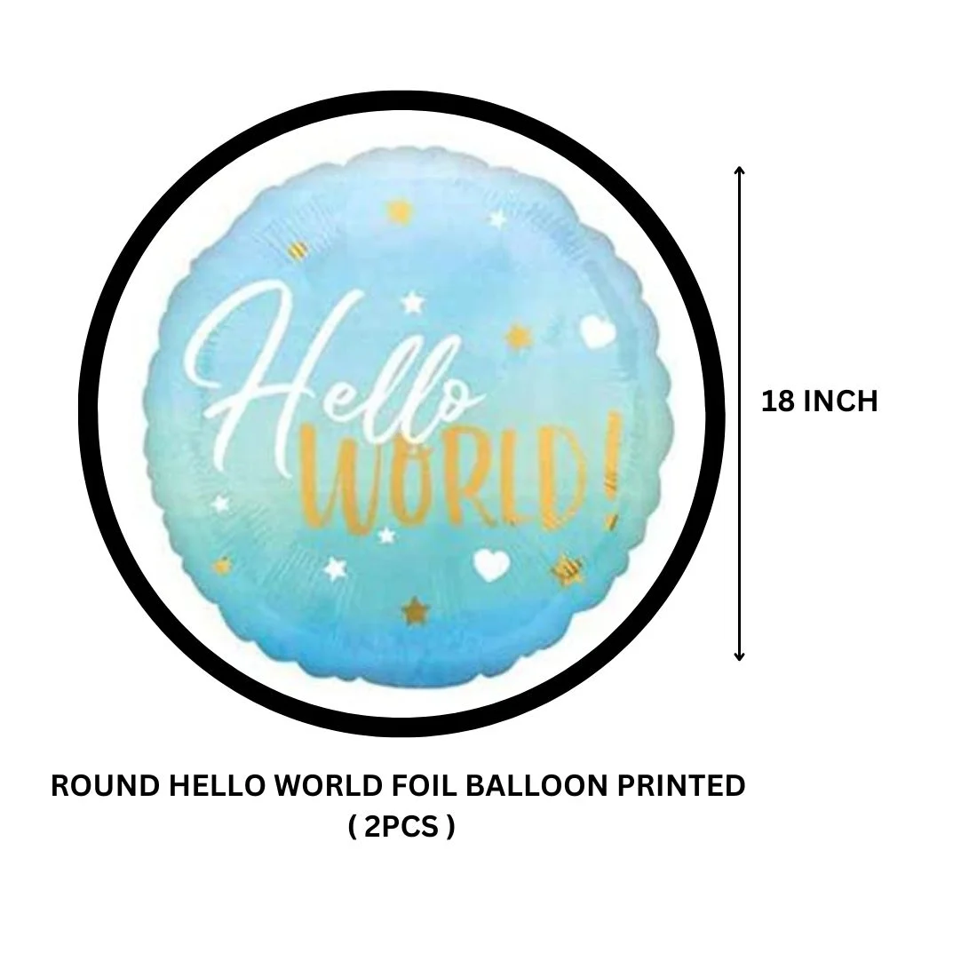 Oh Baby Blue Foil Balloon Hello World Welcome New Born Baby Decorative Foil Balloon Set of 5 - Premium Handcrafted 300 GSM Balloon Kit by Party Decor Mall India - View 5