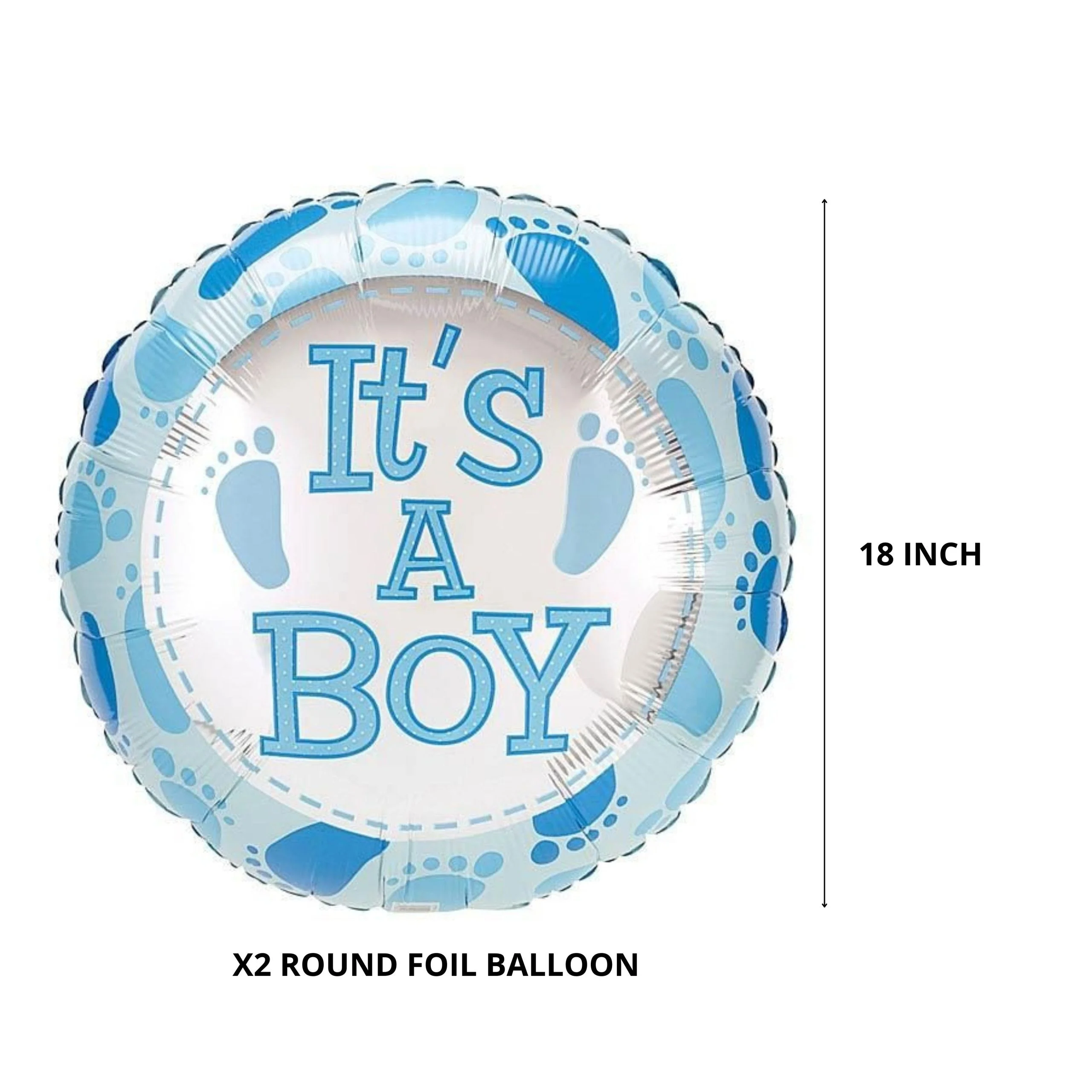 Its a Boy Baby Foot Foil Balloons (Set of 5pcs.) - Premium Handcrafted 300 GSM Foil Balloons, Balloons by Party Decor Mall India - View 5