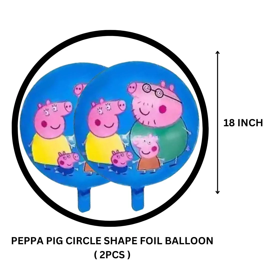 Peppa Pig Birthday Decoration Party Foil Balloon- Set of 5 - Premium Handcrafted 300 GSM Birthday Decoration by Party Decor Mall India - View 3