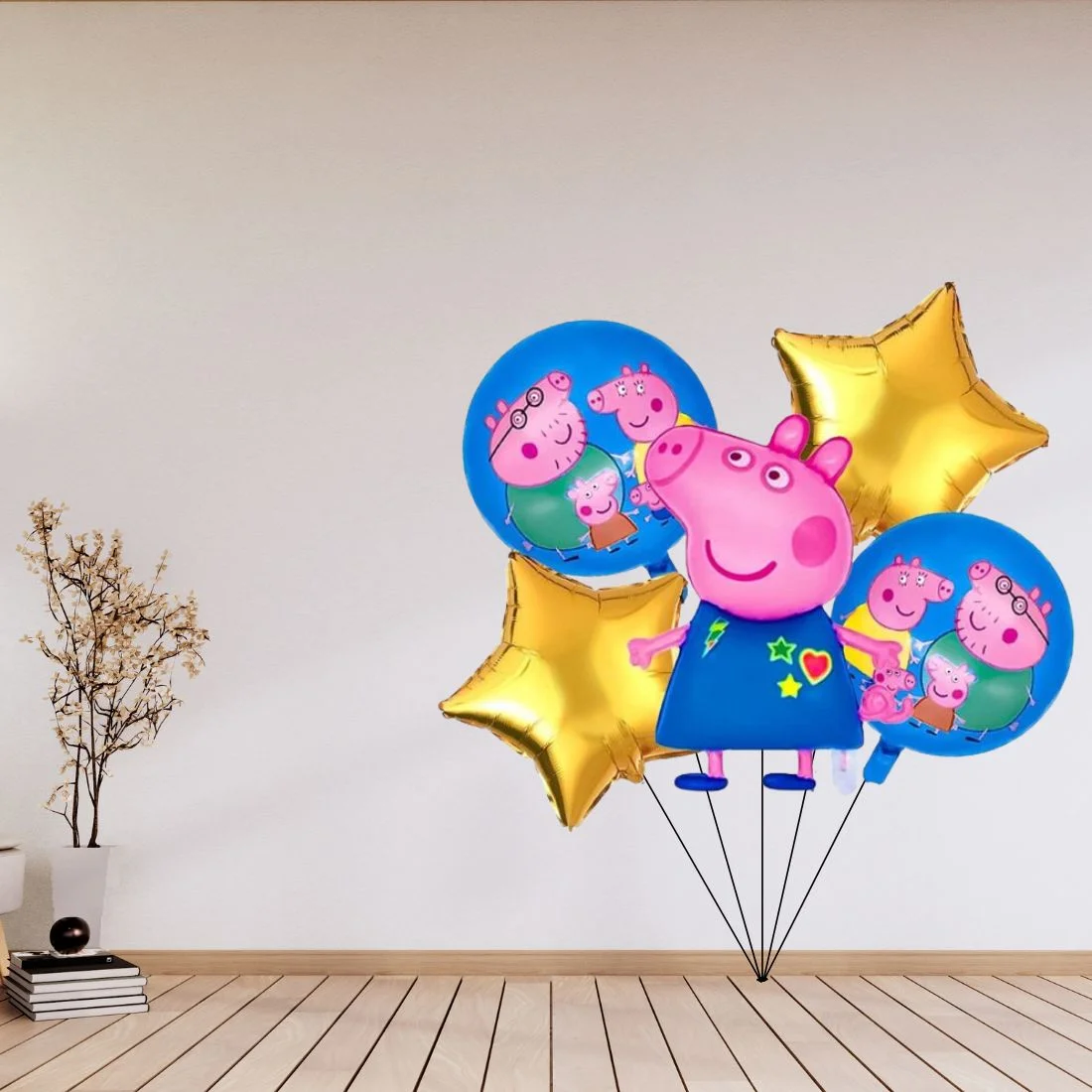 Peppa Pig Birthday Decoration Party Foil Balloon- Set of 5 - Premium Handcrafted 300 GSM Birthday Decoration by Party Decor Mall India - View 6