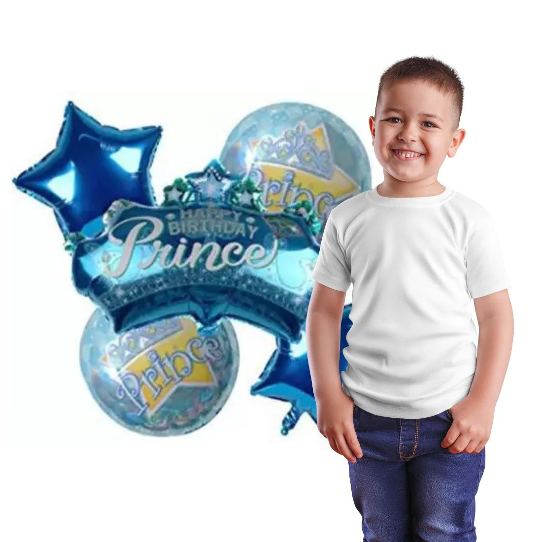 Prince Happy Birthday Foil Balloon Birthday Celebration Balloons, Birthday Theme Decoration Foil Balloon - 5 Pcs - Premium Handcrafted 300 GSM Balloons by Party Decor Mall India - View 6
