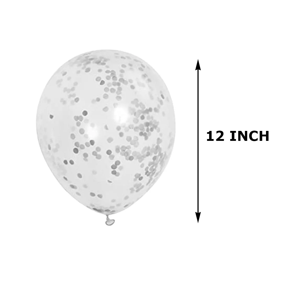 Silver Confetti Balloons - 12″ Balloons - Premium Handcrafted 300 GSM Party Supplies, Balloons by Party Decor Mall India - View 2