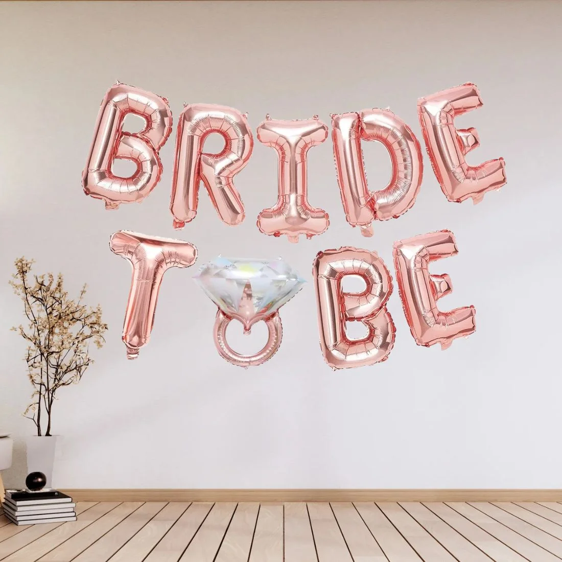 Rose Gold Bride to Be Foil Balloon with Ring Foil Balloon / Bride Balloon Banner / Bride to Be Letter Balloon - Premium Handcrafted 300 GSM Foil Balloon by Party Decor Mall India - View 6