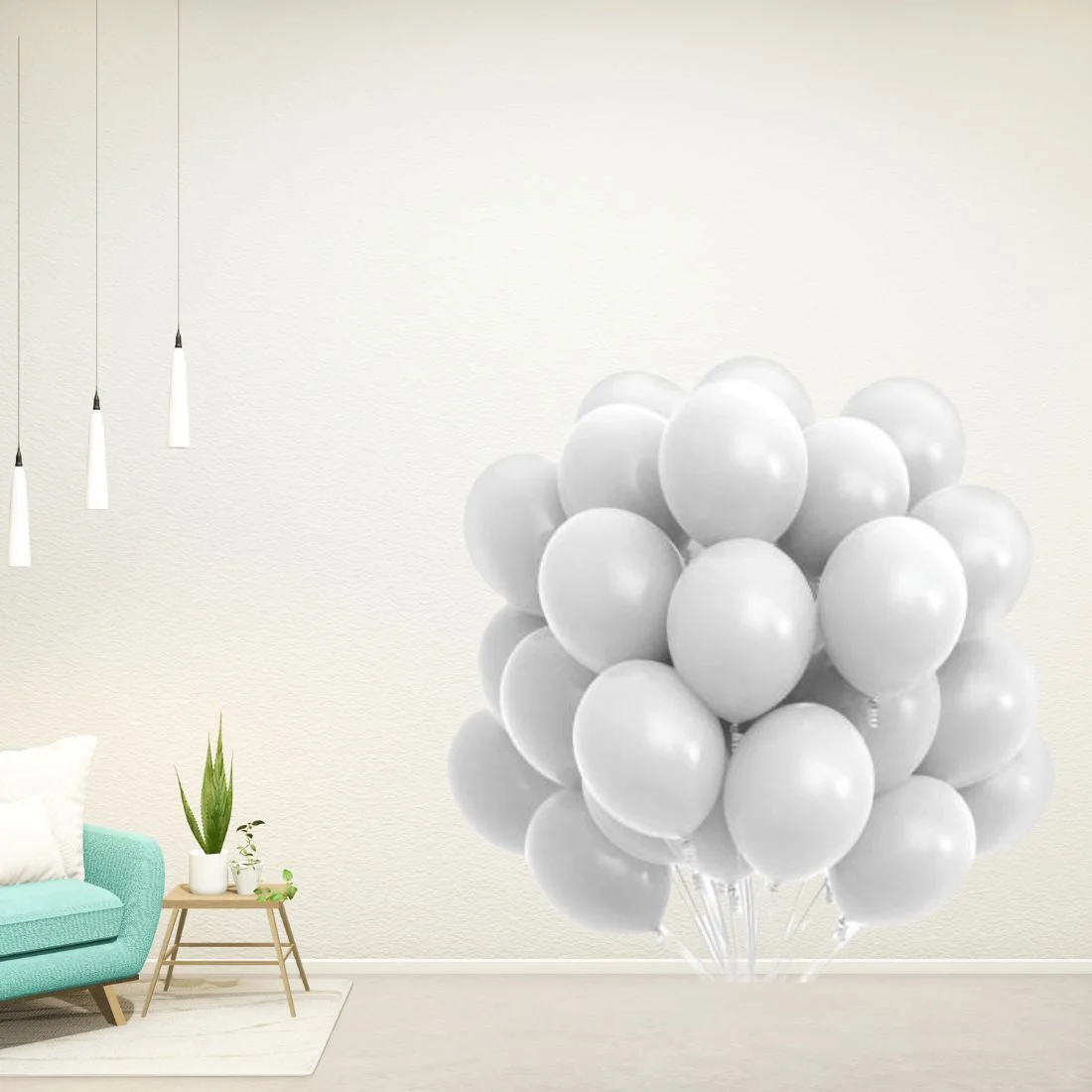 Grey Pastel Latex Balloon (50 Pcs Set) For Engagement, Wedding and Valentines Day Or Birthday Party Celebration Decoration - Premium Handcrafted 300 GSM Balloons & Decor by Party Decor Mall India - View 5