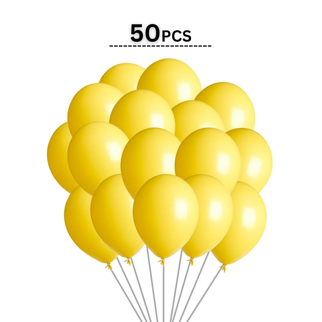 Yellow Pastel Latex Balloon (50 Pcs Set) For Engagement, Wedding and Valentines Day Or Birthday Party Celebration Decoration - Premium Handcrafted 300 GSM Balloons & Decor by Party Decor Mall India - View 3