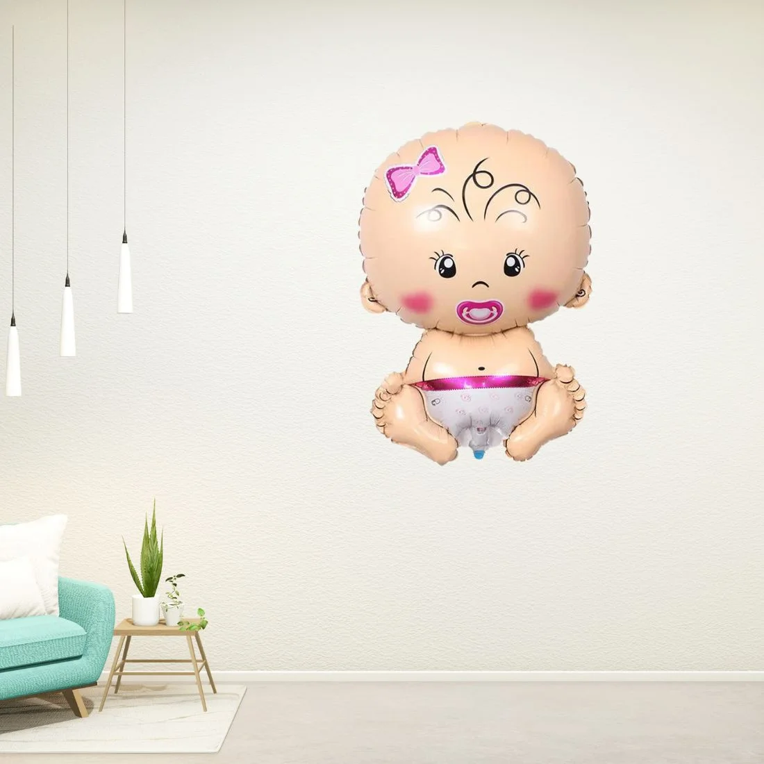 Baby Girl Shower Birthday Balloons – Its a Baby Girl Birthday Party Foil Balloon (28 inches) - Premium Handcrafted 300 GSM Balloons by Party Decor Mall India - View 3