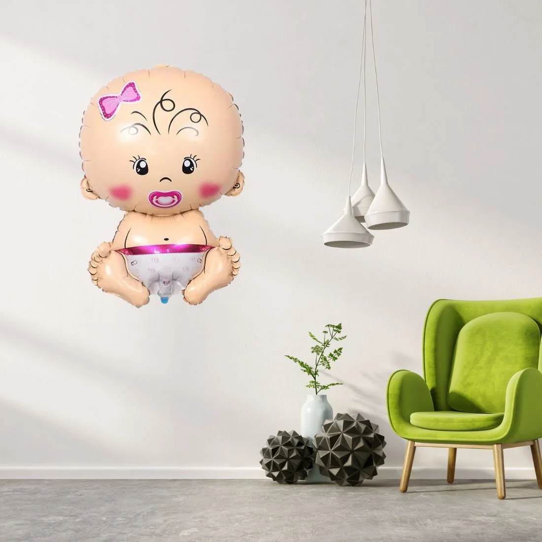Baby Girl Shower Birthday Balloons – Its a Baby Girl Birthday Party Foil Balloon (28 inches) - Premium Handcrafted 300 GSM Balloons by Party Decor Mall India - View 5