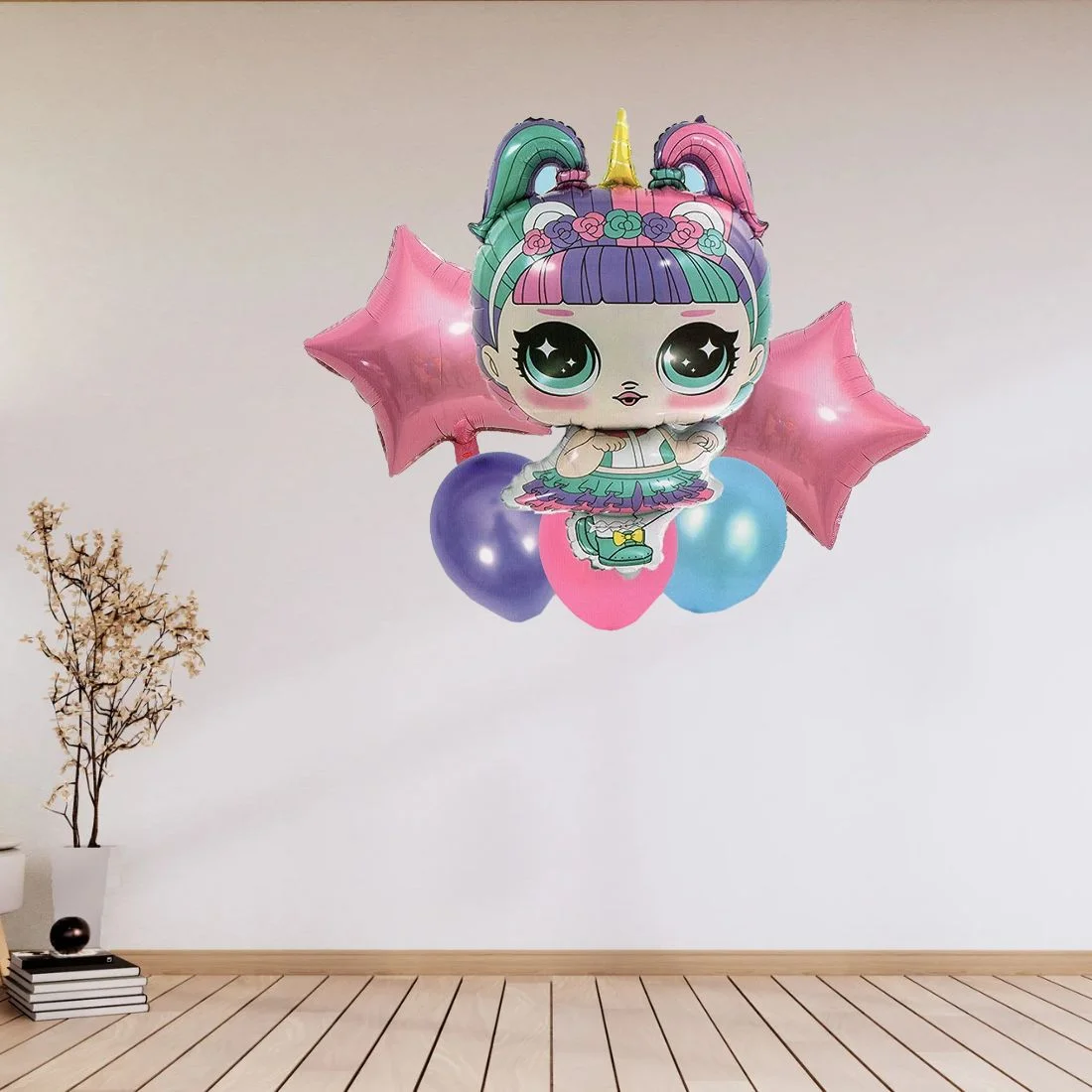 Lol Doll Cartoon Theme Foil Balloon 6 pc Set For Birthday Decoration Pink - Premium Handcrafted 300 GSM Birthday Decoration by Party Decor Mall India - View 5