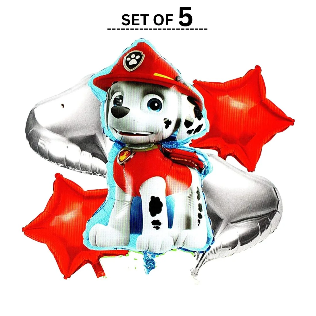 Paw Patrol Marshall cartoon character printed theme decoration foil balloon set of 5 - Premium Handcrafted 300 GSM Balloon Kit by Party Decor Mall India - View 5