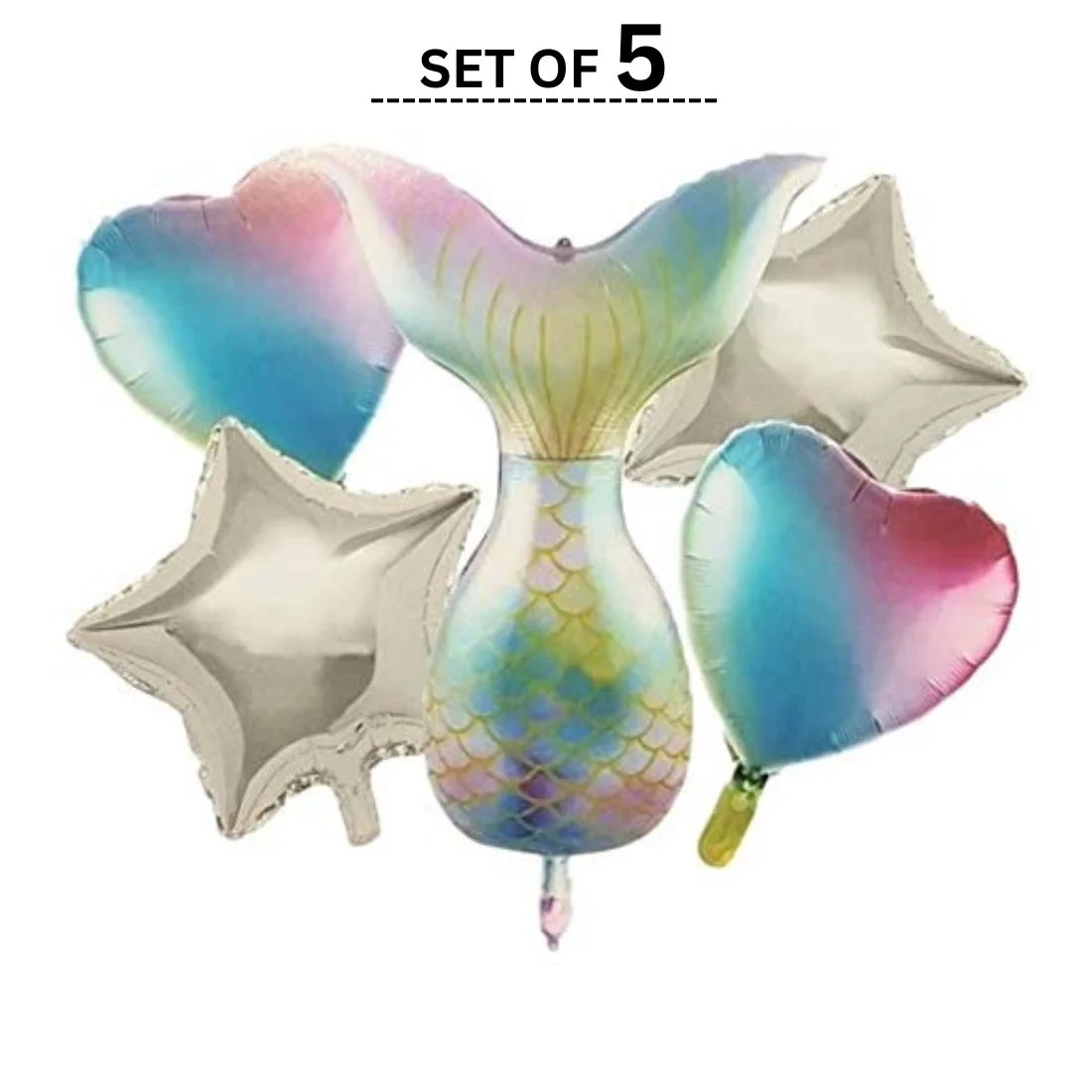 Mermaid Birthday Balloons Party Supplies or Baby Shower Balloons set of 5 - Premium Handcrafted 300 GSM Party Supplies, Balloons by Party Decor Mall India - View 5