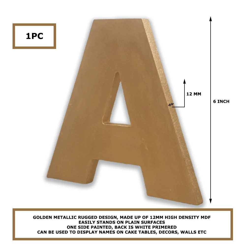 Wooden Alphabet Letters for Home/Garden/Birthday/Wedding Decorations - Premium Handcrafted 300 GSM Balloons & Decor by Party Decor Mall India - View 1