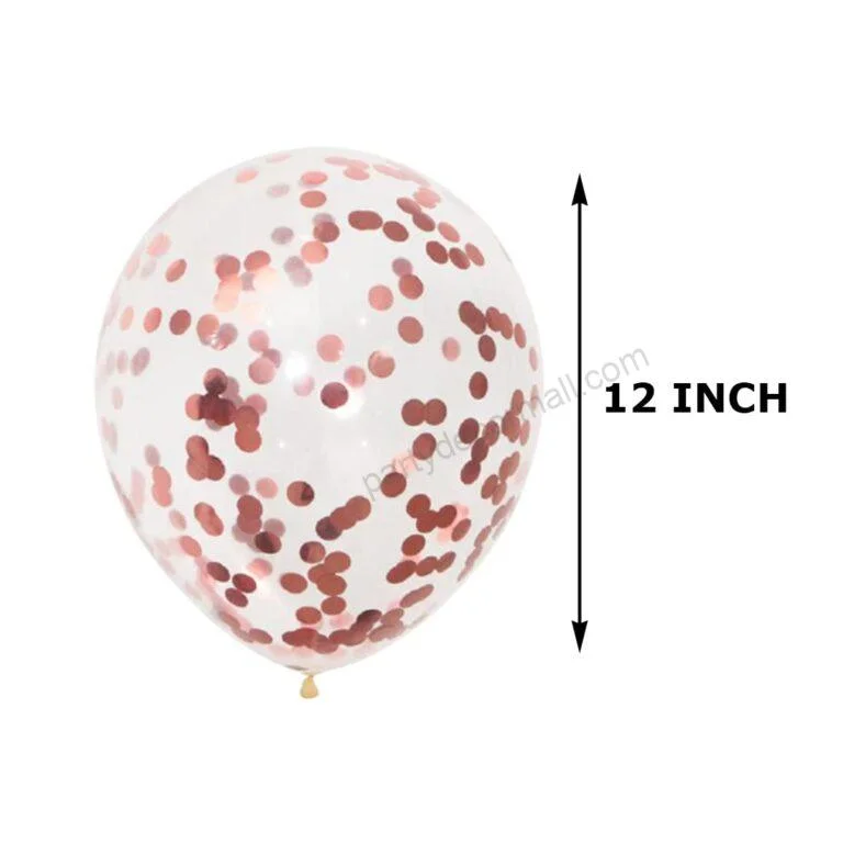 Rosegold Birthday Decor Metallic Balloon, Confetti, Star Foil Balloon, Heart Foil Balloon, Foil Happy Birthday & foil Number (21) - Premium Handcrafted 300 GSM Foil Balloon by Party Decor Mall India - View 3