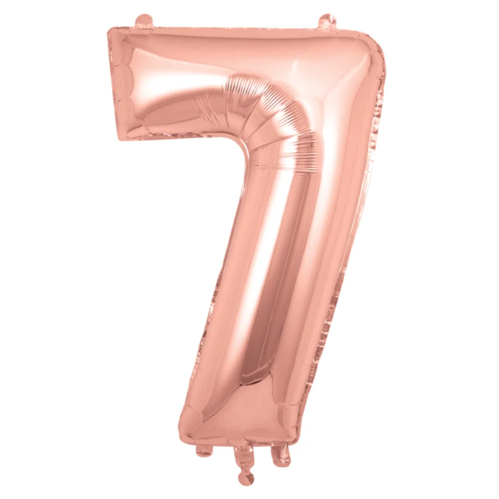 32 Inches Number Foil Balloon, Rose Gold Color - Premium Handcrafted 300 GSM Party Supplies by Party Decor Mall India - View 14
