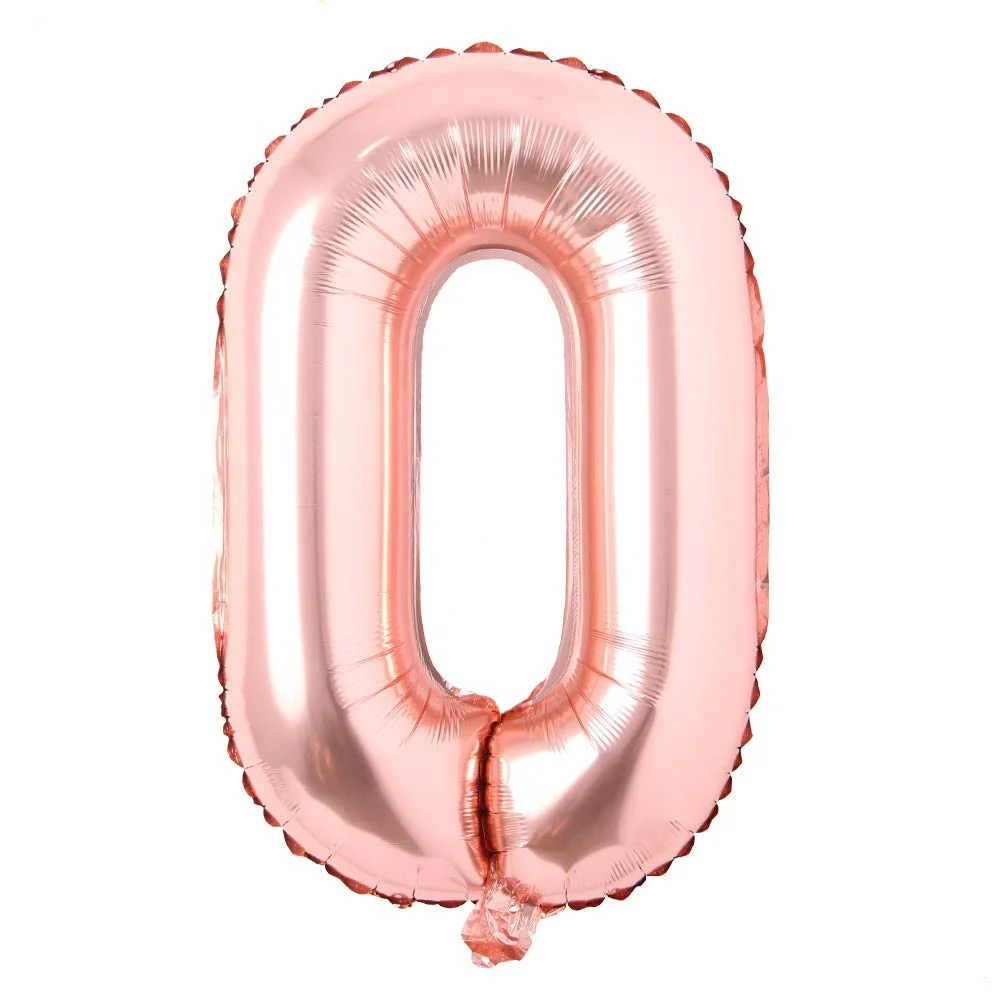 32 Inches Number Foil Balloon, Rose Gold Color - Premium Handcrafted 300 GSM Party Supplies by Party Decor Mall India - View 7