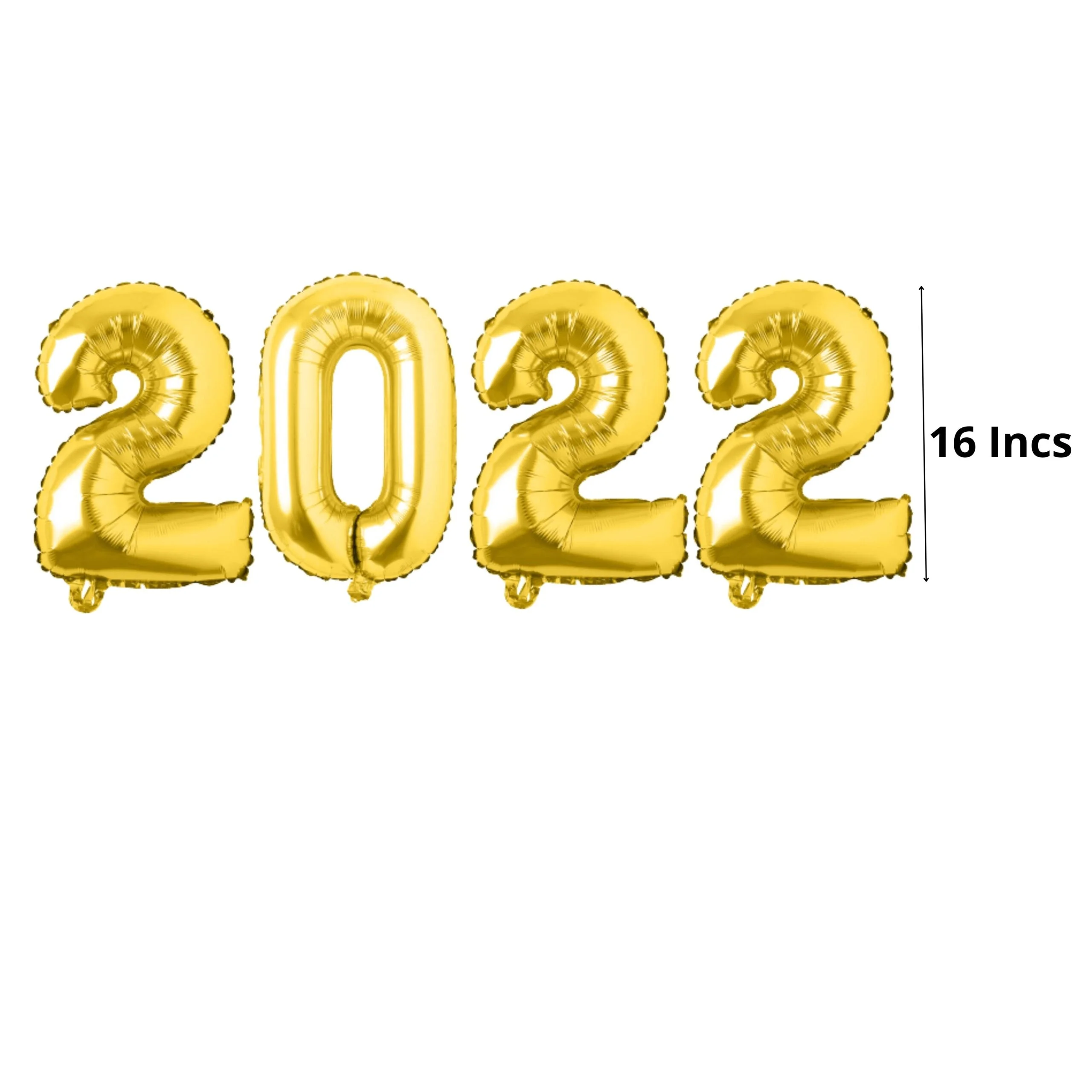 Happy New Year Foil Balloons for New Year Celebration Decoration (Golden and Black) - Premium Handcrafted 300 GSM Foil Balloons, Balloons by Party Decor Mall India - View 3