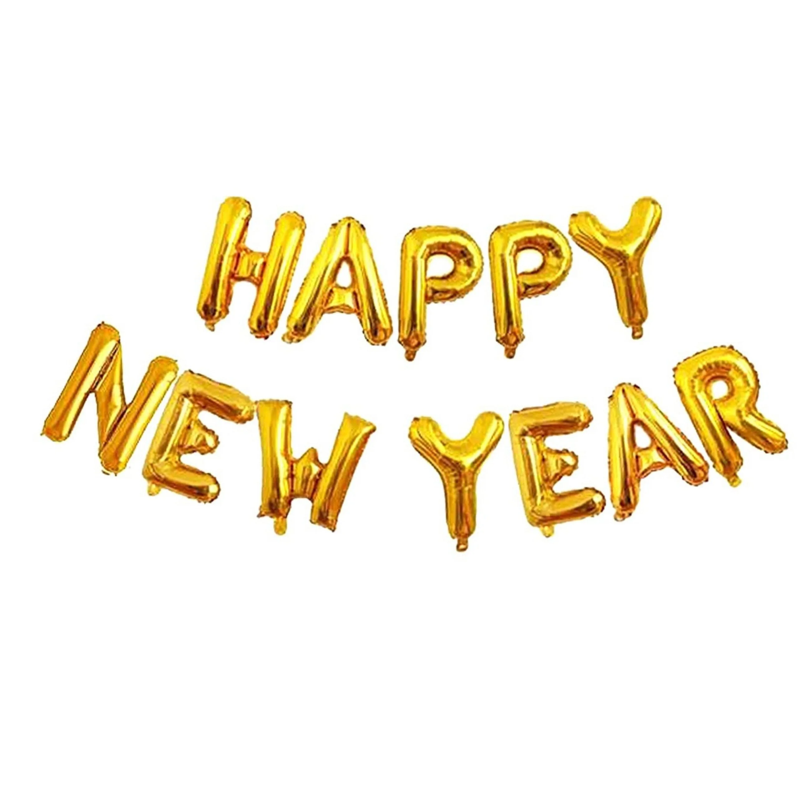 Happy New Year Foil Balloon Gold - Premium Handcrafted 300 GSM Foil Balloon by Party Decor Mall India - View 1