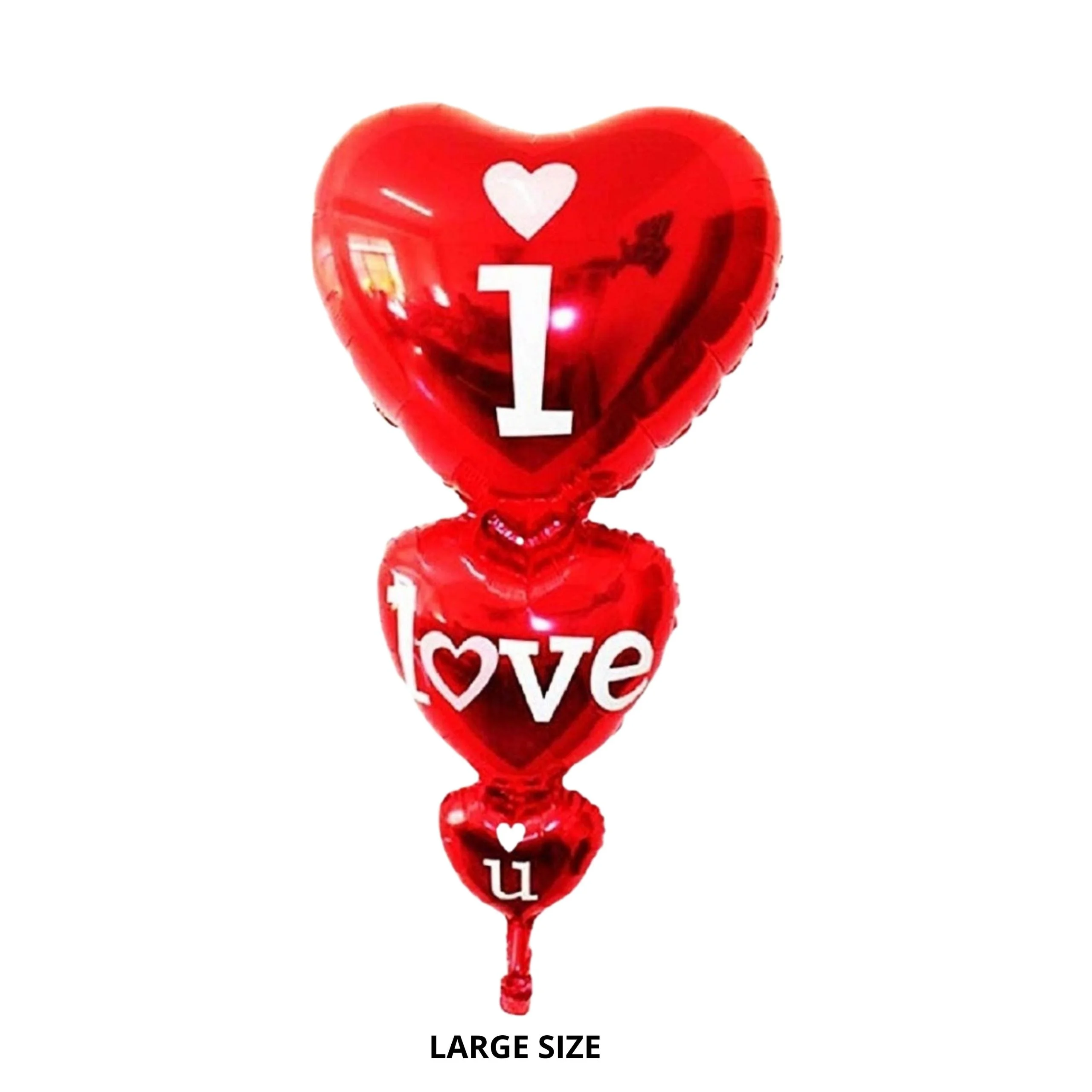 I Love You Foil Balloons Heart Shape for Wedding Engagement Valentine's Day Anniversary Birthday Party Decoration - Premium Handcrafted 300 GSM Foil Balloons, Balloons by Party Decor Mall India - View 2