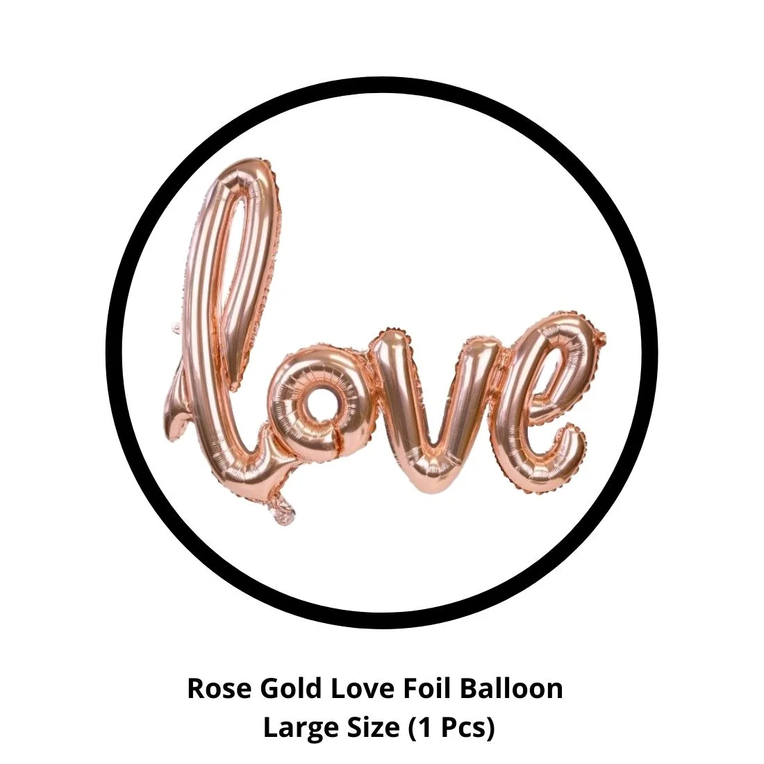 Love Shape Letter Foil Balloon with Rose Gold Confetti and Rose Gold Metallic Balloons for Birthday Wedding Valentine Day Engagement Party (20 piece) - Premium Handcrafted 300 GSM Balloons by Party Decor Mall India - View 3