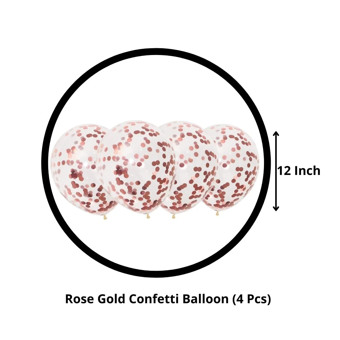 Love Shape Letter Foil Balloon with Rose Gold Confetti and Rose Gold Metallic Balloons for Birthday Wedding Valentine Day Engagement Party (20 piece) - Premium Handcrafted 300 GSM Balloons by Party Decor Mall India - View 6