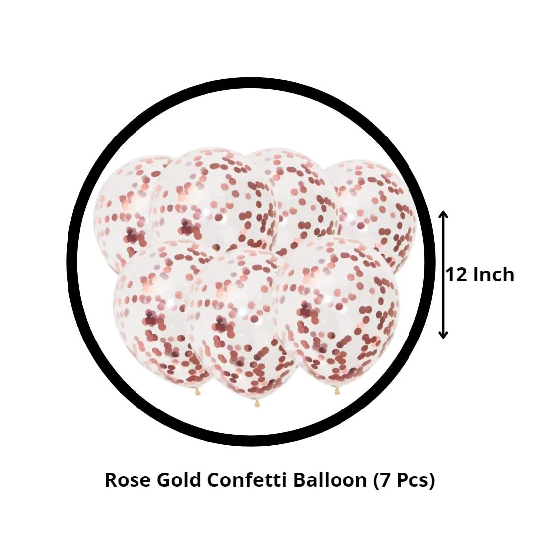 Love Shape Letter Foil Balloon with Rose Gold Confetti and Rose Gold Metallic Balloons for Birthday Wedding Valentine’s Day (21 piece) - Premium Handcrafted 300 GSM Balloons by Party Decor Mall India - View 3