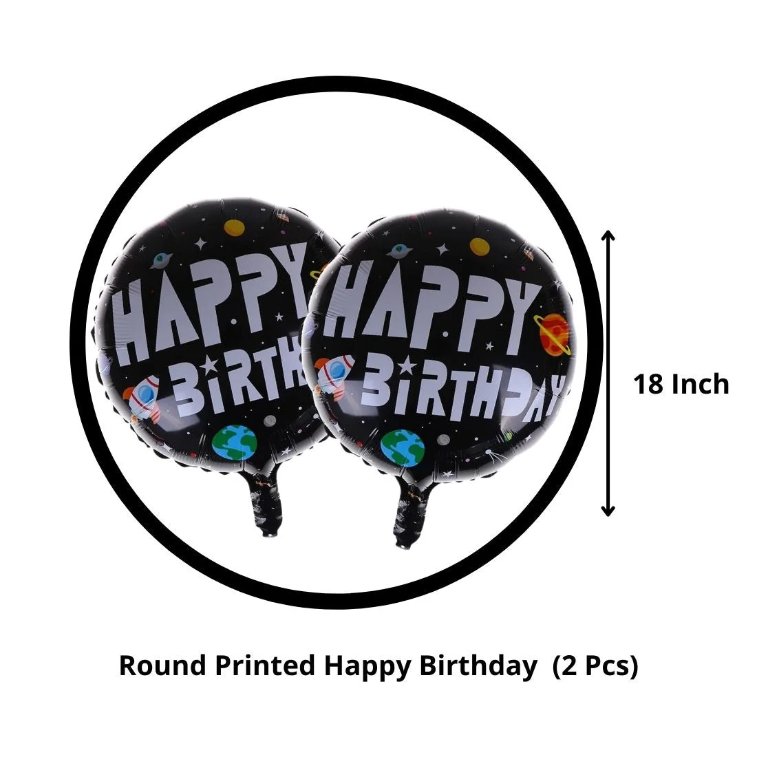 Spaceship Theme Birthday Balloons Kids Decoration, Set of 5 Spaceship Theme Happy Bday Party Decor for Girls & Boys Spaceship (set of 5 ) - Premium Handcrafted 300 GSM Balloons by Party Decor Mall India - View 2