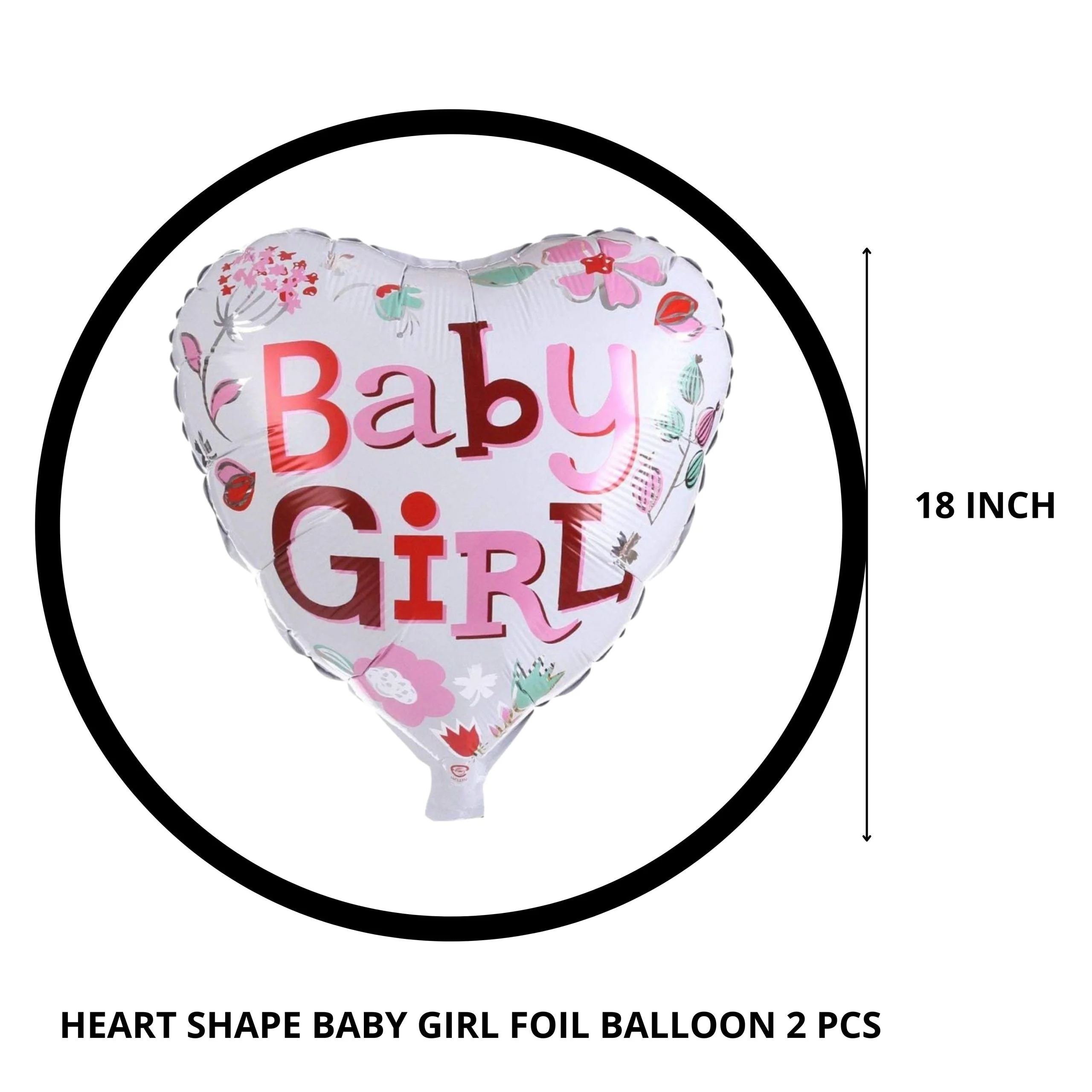 1st Birthday Decoration For Girl Happy Birthday Foil Balloon, Metallic Balloons Combo Girls Birthday Supplies (109 Pcs) - Premium Handcrafted 300 GSM Birthday Decoration, Balloons by Party Decor Mall India - View 3