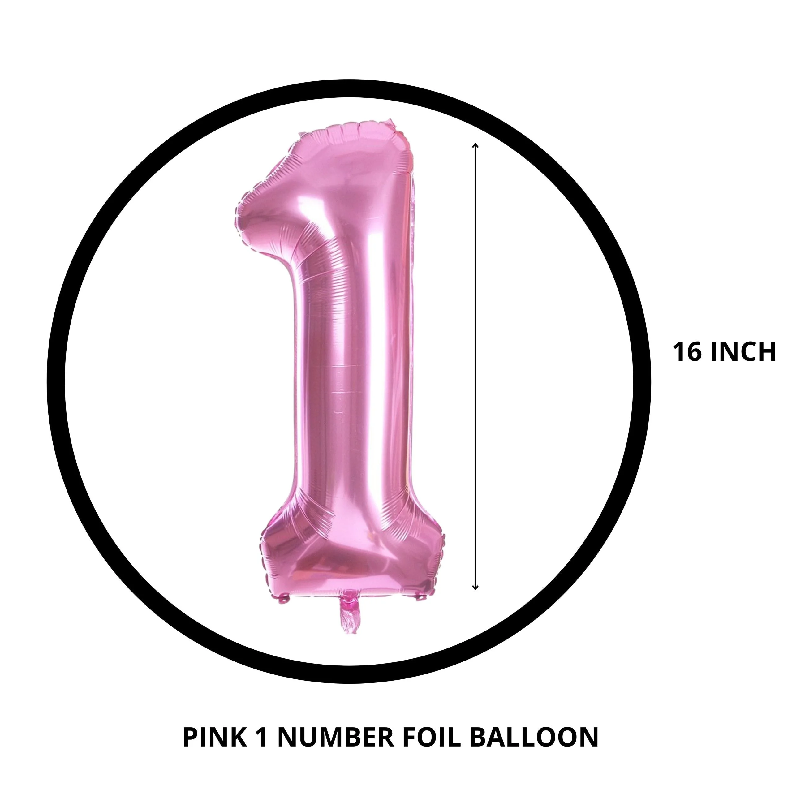 1st Birthday Decoration For Girl Happy Birthday Foil Balloon, Metallic Balloons Combo Girls Birthday Supplies (109 Pcs) - Premium Handcrafted 300 GSM Birthday Decoration, Balloons by Party Decor Mall India - View 4