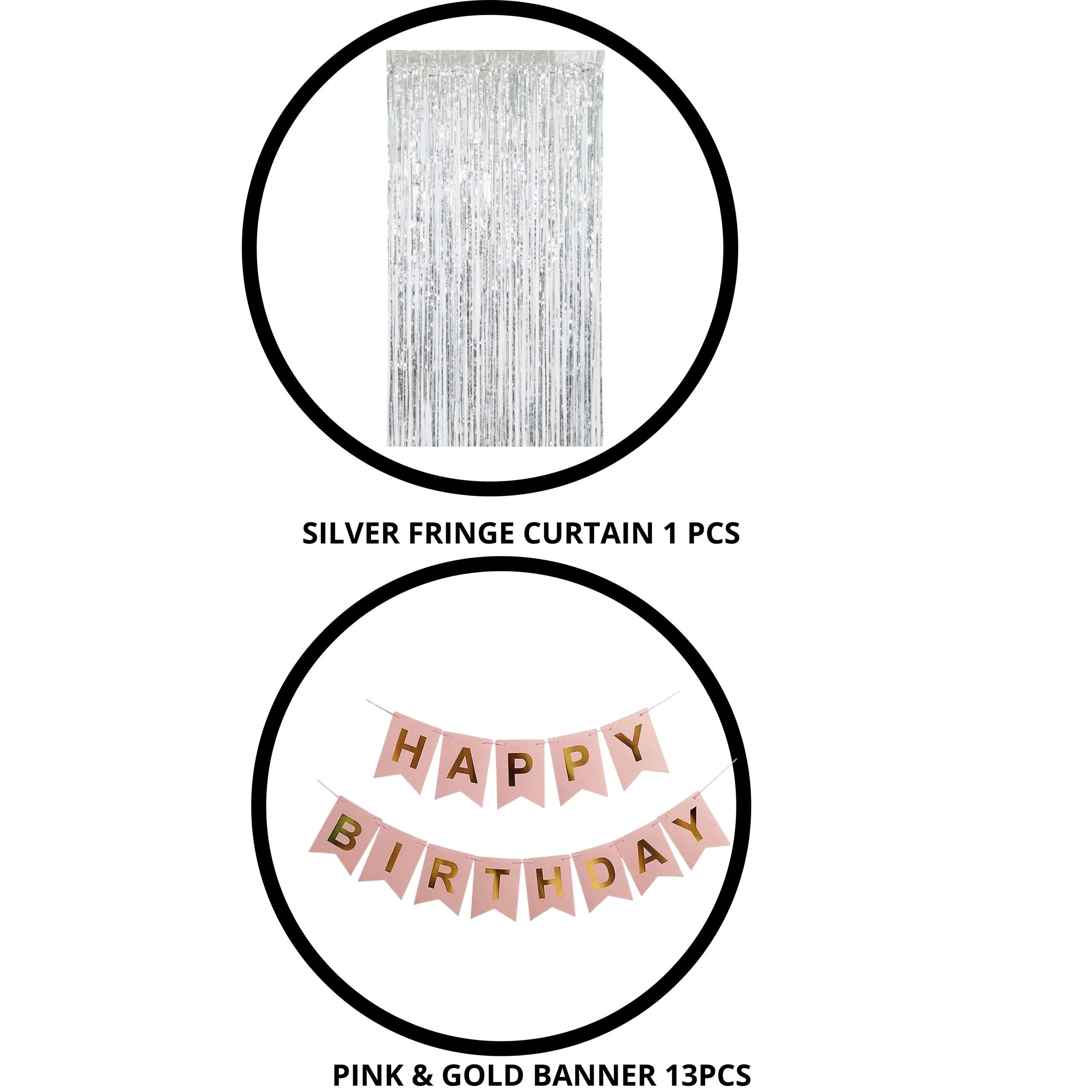 1st Birthday Decoration For Girl Happy Birthday Foil Balloon, Metallic Balloons Combo Girls Birthday Supplies (109 Pcs) - Premium Handcrafted 300 GSM Birthday Decoration, Balloons by Party Decor Mall India - View 5