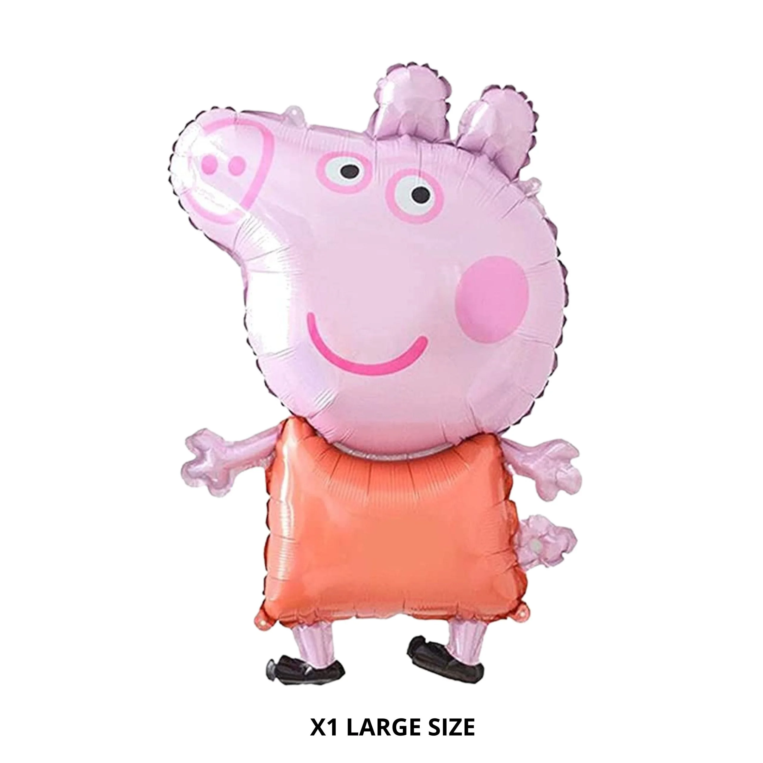 40Pcs Peppa Pig Theme Birthday Decoration  for Baby Kids Girls Boys, Peppa Pig Foil Balloon & Banner, Pastel Pink & Blue Balloons, Silver Curtains - Premium Handcrafted 300 GSM Birthday Decoration, Balloons by Party Decor Mall India - View 3