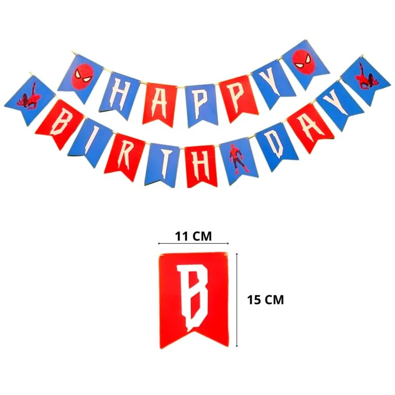 68Pcs Spider Superhero Theme Birthday Decoration for Boys, Spider superhero Foil Balloon & Banner, Red, White & Blue Balloons - Premium Handcrafted 300 GSM Birthday Decoration, Balloons by Party Decor Mall India - View 6