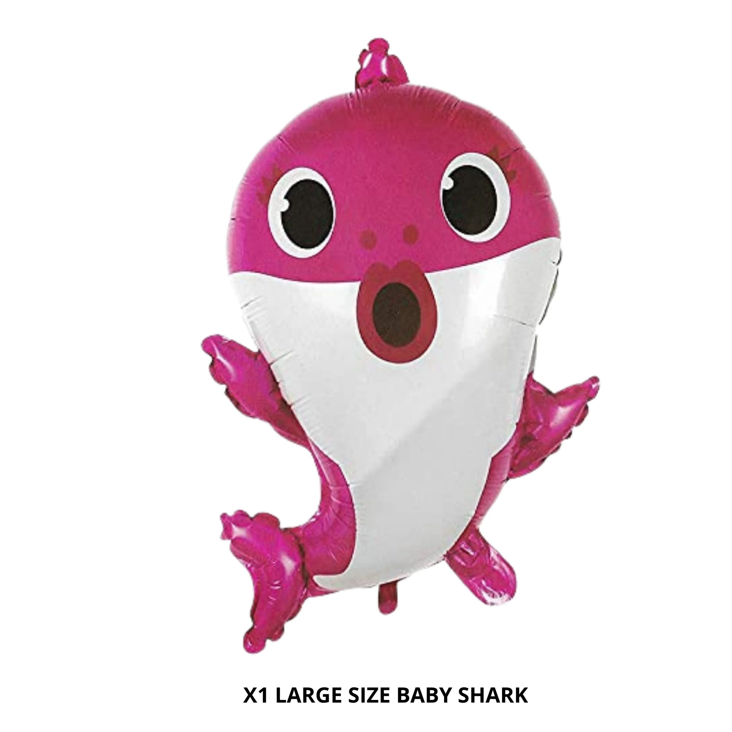 40Pcs Baby Shark Theme Birthday Decoration for Kids Girls Boys, Baby Shark Foil Balloon & Banner, Pastel Pink & Pastel Blue Balloons, Silver Curtains - Premium Handcrafted 300 GSM Birthday Decoration, Balloons by Party Decor Mall India - View 5