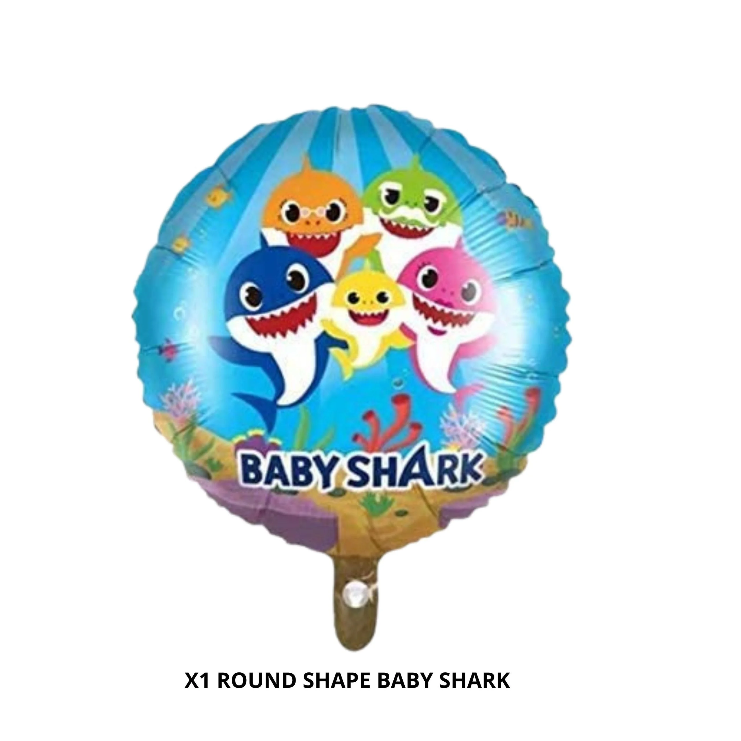 40Pcs Baby Shark Theme Birthday Decoration for Kids Girls Boys, Baby Shark Foil Balloon & Banner, Pastel Pink & Pastel Blue Balloons, Silver Curtains - Premium Handcrafted 300 GSM Birthday Decoration, Balloons by Party Decor Mall India - View 6