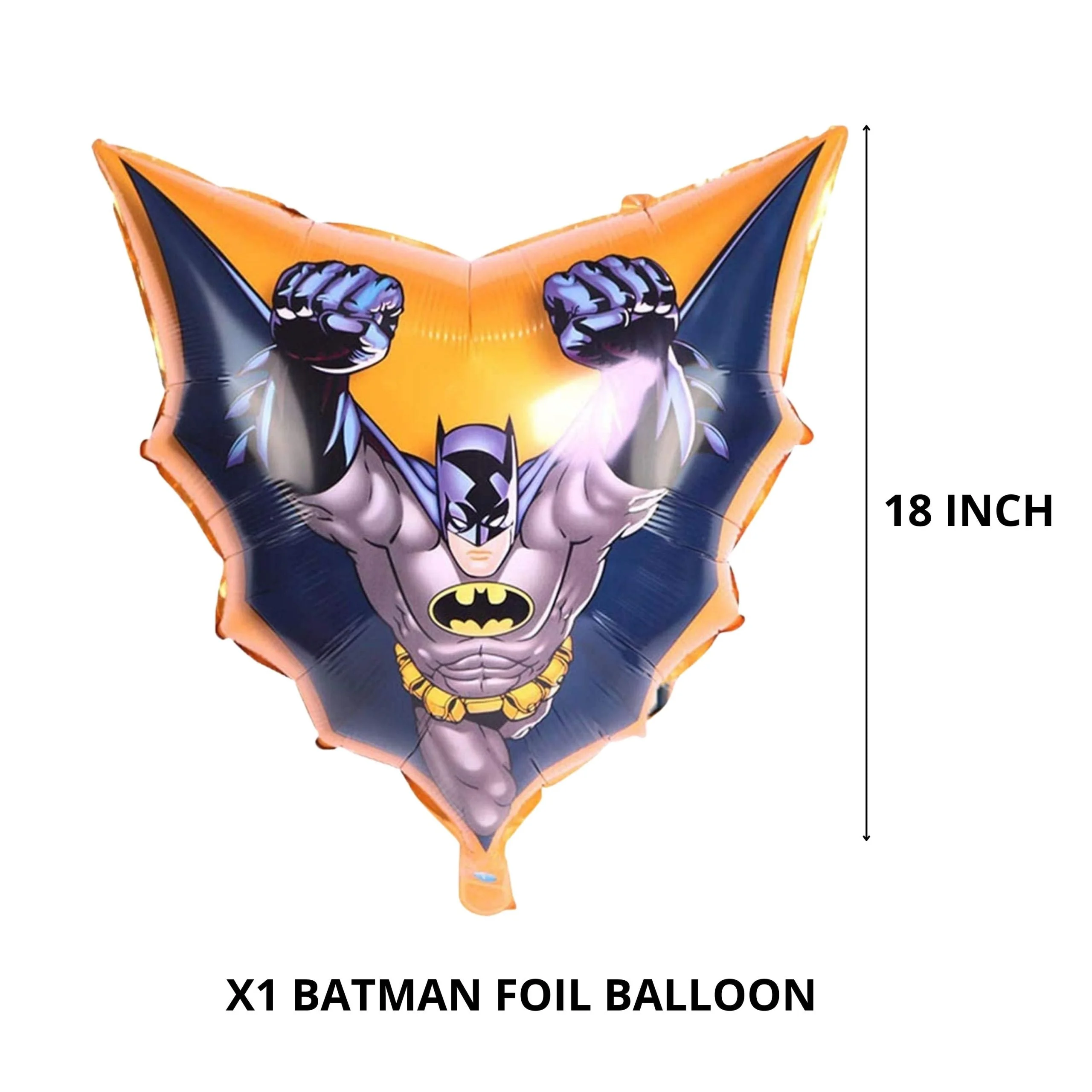 Bat Superhero Printed Theme Birthday Decoration foil Balloon ( Set of 5 ) Blue - Premium Handcrafted 300 GSM Birthday Decoration, Party Supplies by Party Decor Mall India - View 2