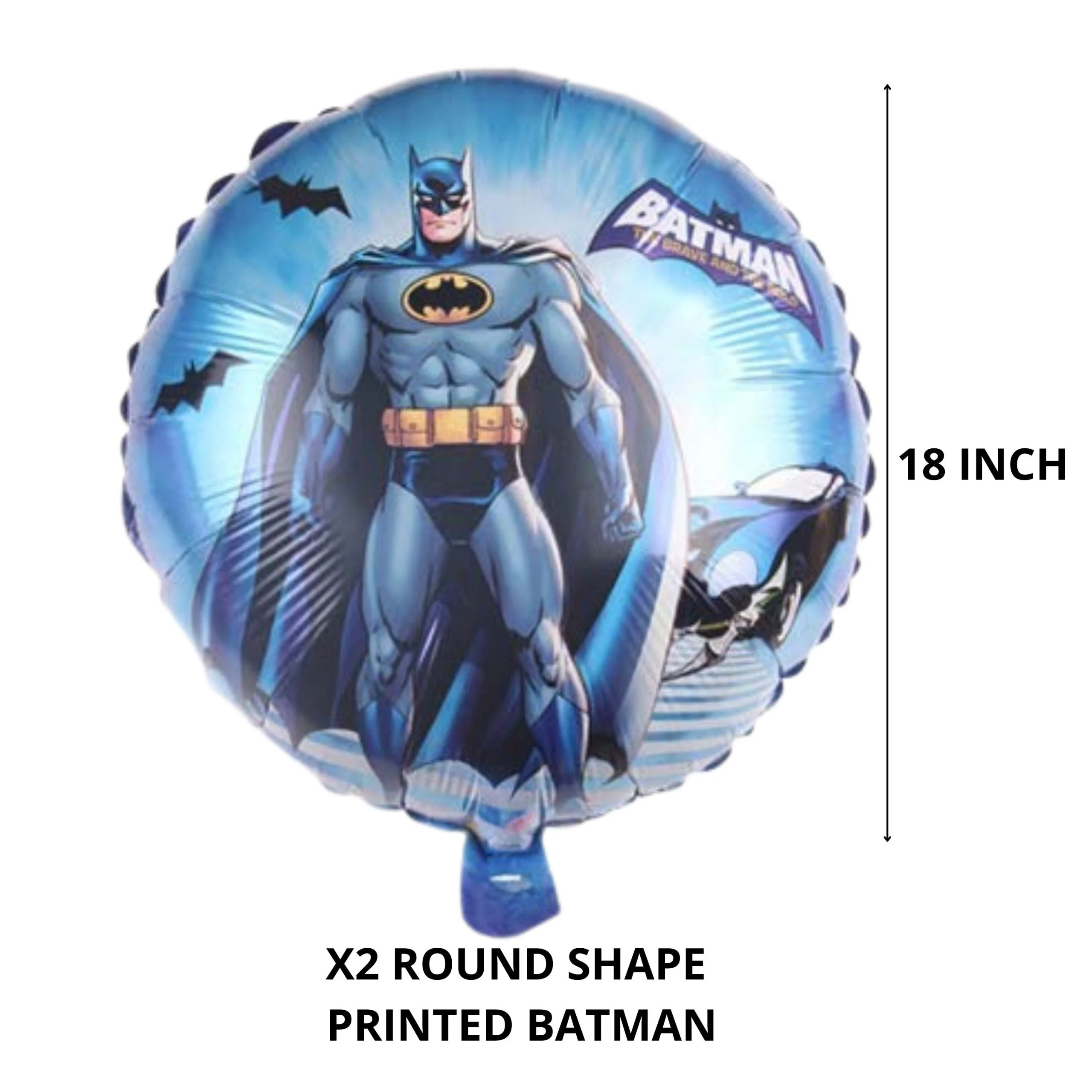 Bat Superhero Printed Theme Birthday Decoration foil Balloon ( Set of 5 ) Blue - Premium Handcrafted 300 GSM Birthday Decoration, Party Supplies by Party Decor Mall India - View 3