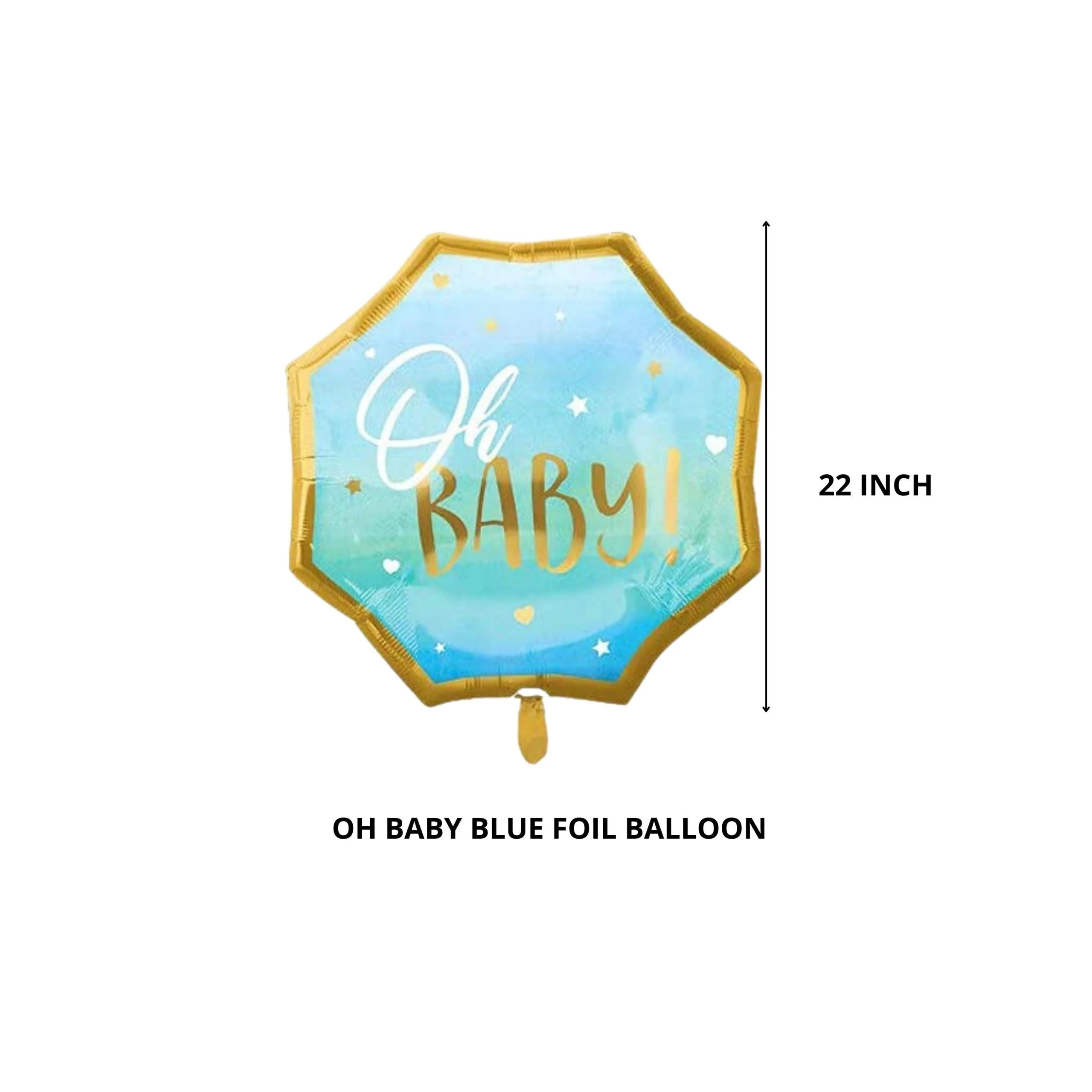 Oh Baby Blue foil Balloon - Premium Handcrafted 300 GSM Foil Balloon by Party Decor Mall India - View 2