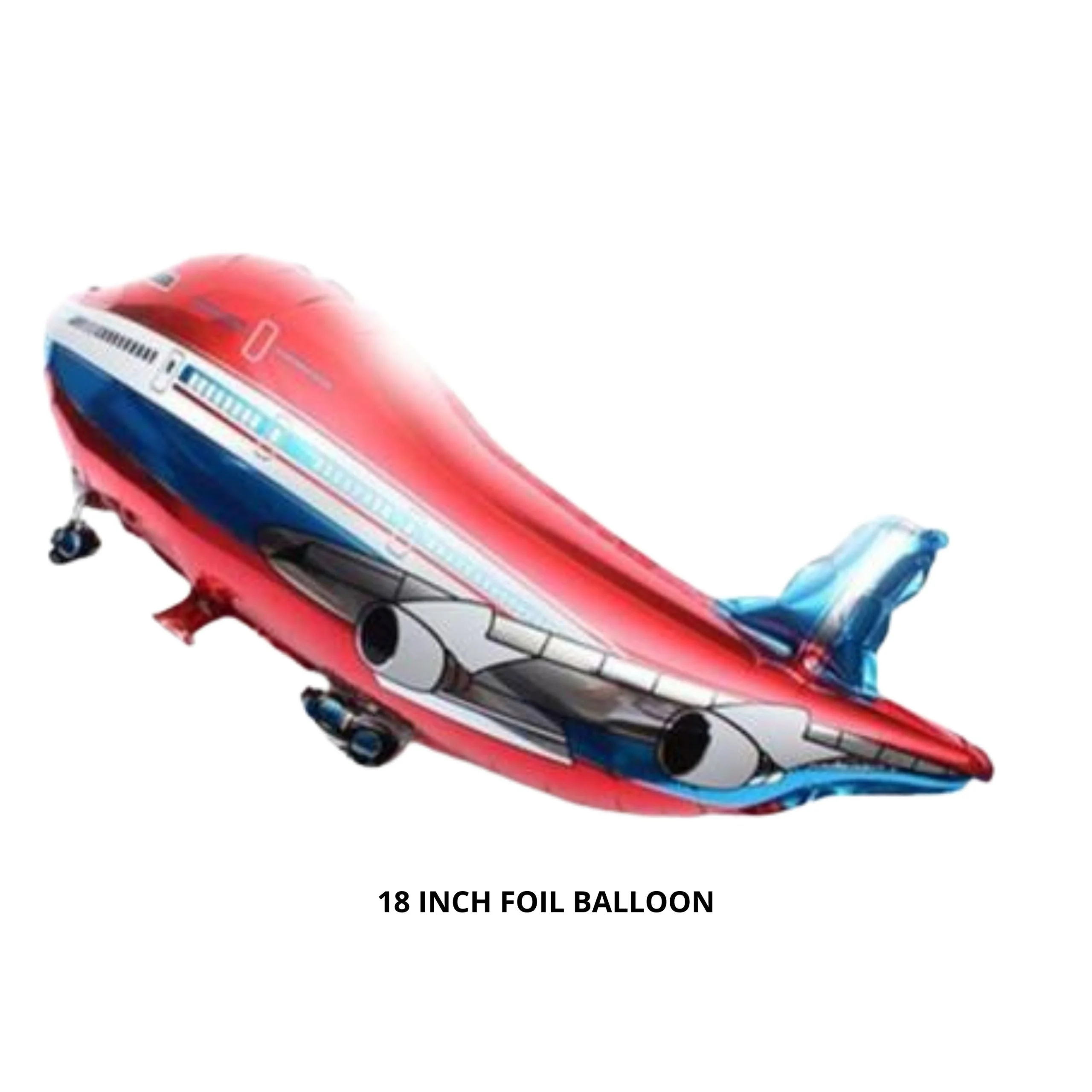 Red Aeroplane Foil Balloon - Premium Handcrafted 300 GSM Foil Balloon by Party Decor Mall India - View 2