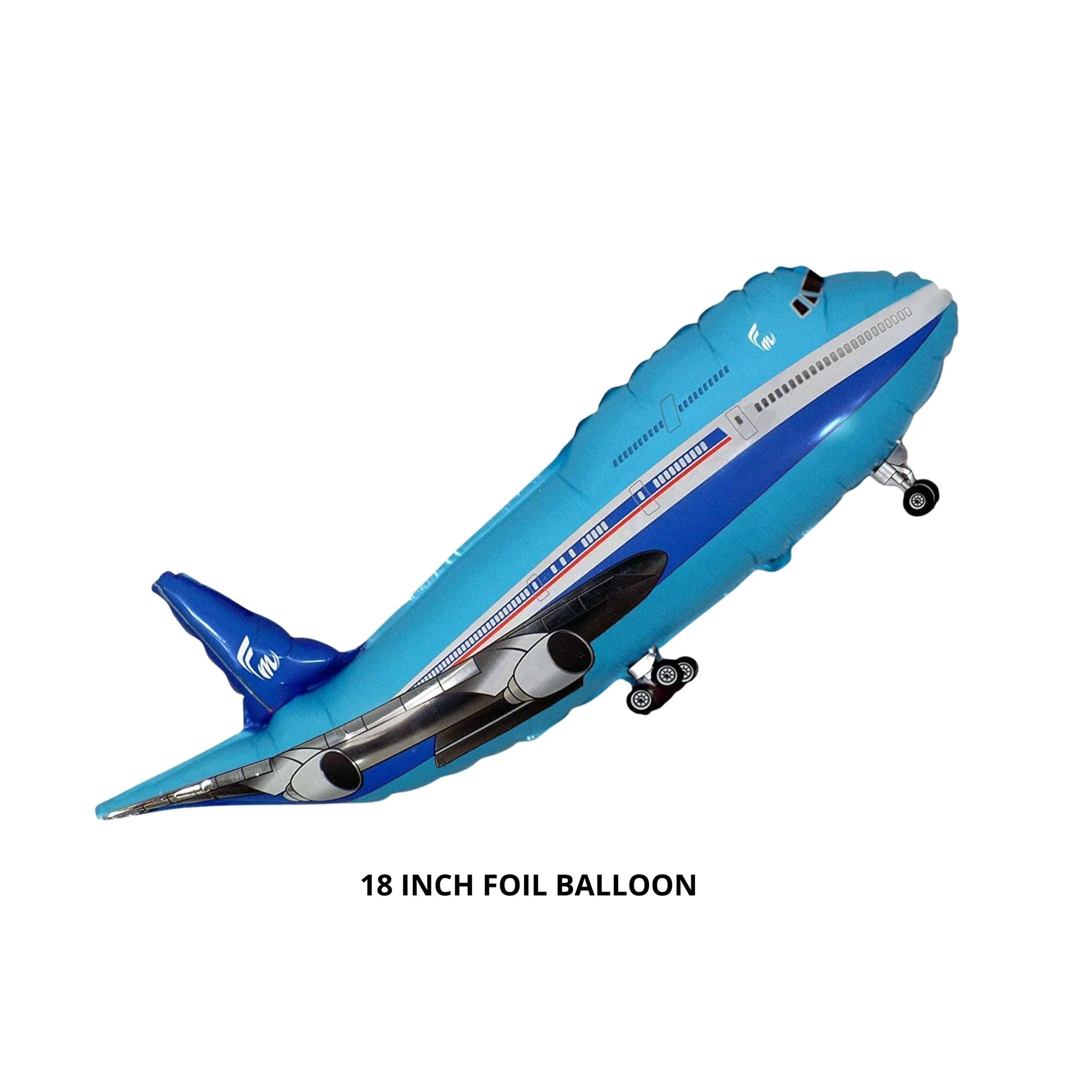 Blue Aeroplane Foil Balloon - Premium Handcrafted 300 GSM Foil Balloon by Party Decor Mall India - View 2