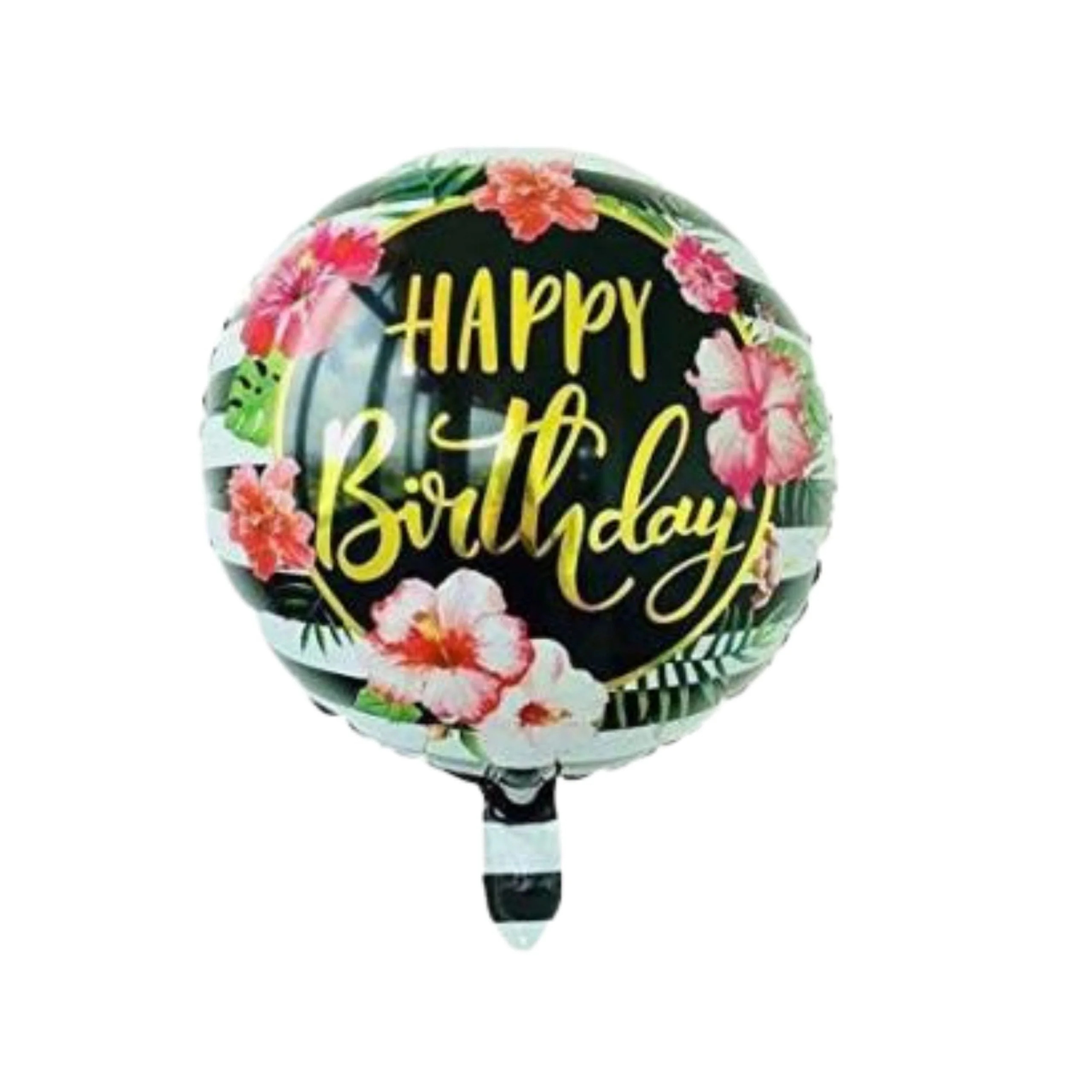 Printed Round Shape Flower Happy Birthday Foil Balloon - Premium Handcrafted 300 GSM Foil Balloon by Party Decor Mall India - View 1