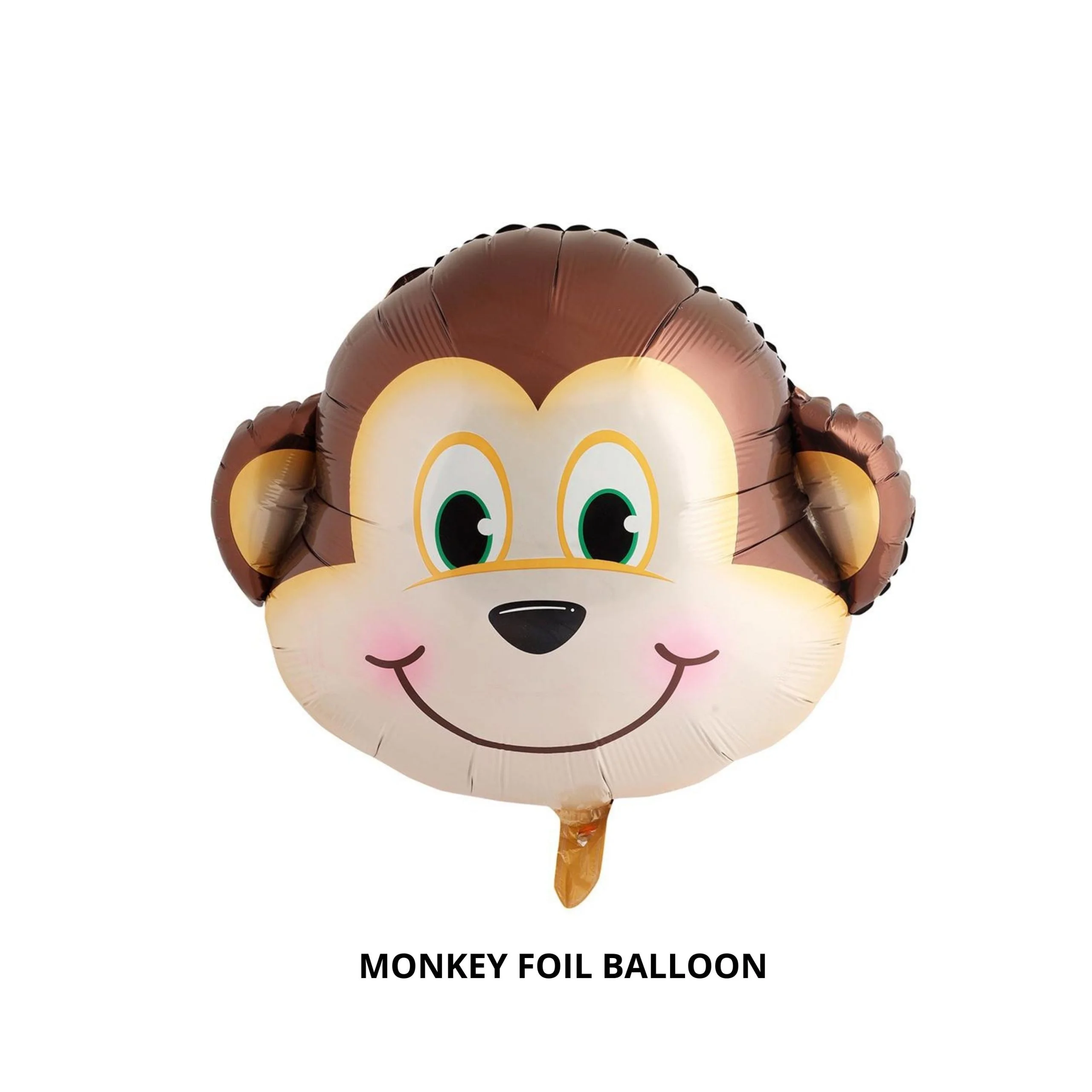Animal Face Shaped Foil Balloon for Kids Birthday Party, Animal Theme, Zoo Party Decoration- Pack of 1 (Monkey) - Premium Handcrafted 300 GSM Foil Balloon by Party Decor Mall India - View 2