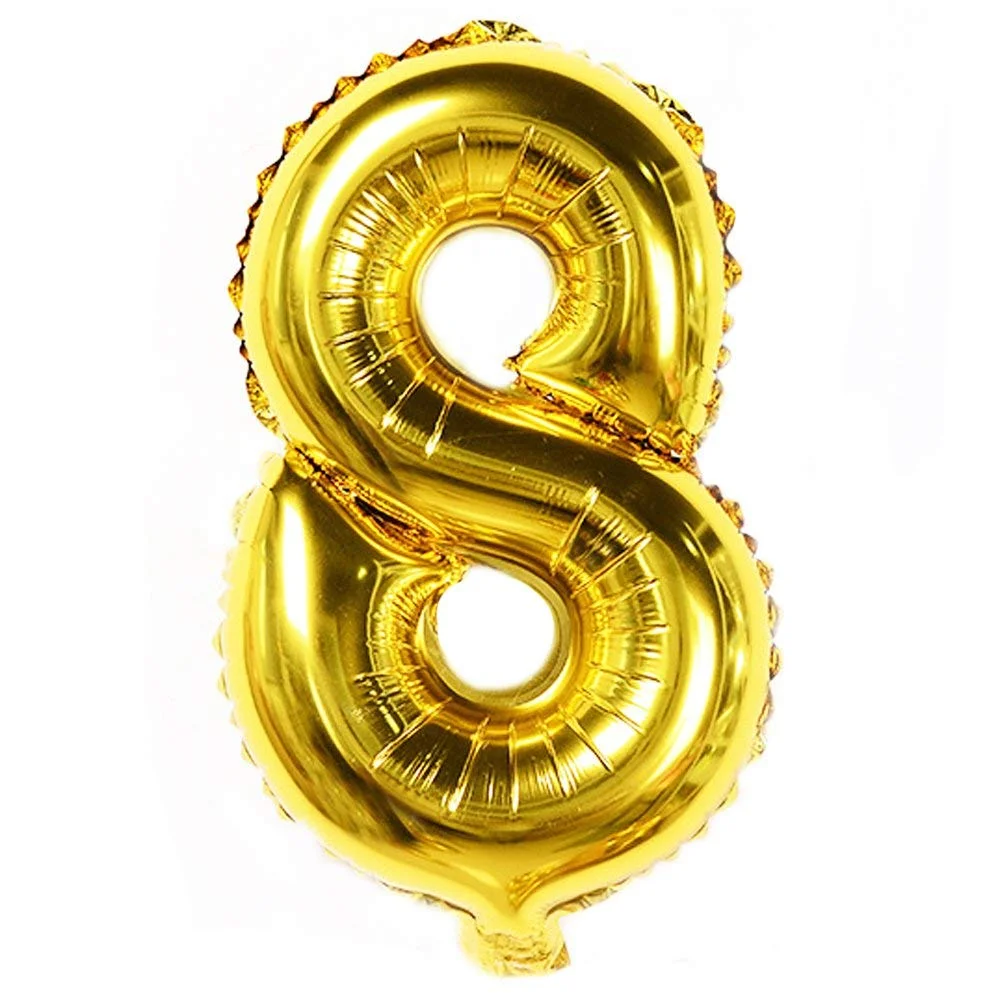32 Inches Number Foil Balloon, Gold Color - Premium Handcrafted 300 GSM Foil Balloon by Party Decor Mall India - View 14