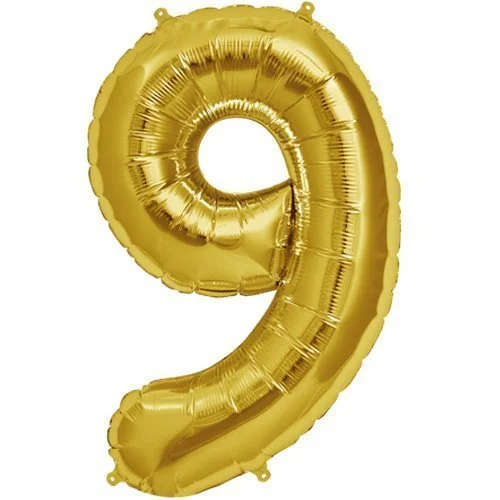 32 Inches Number Foil Balloon, Gold Color - Premium Handcrafted 300 GSM Foil Balloon by Party Decor Mall India - View 15