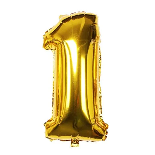 32 Inches Number Foil Balloon, Gold Color - Premium Handcrafted 300 GSM Foil Balloon by Party Decor Mall India - View 7