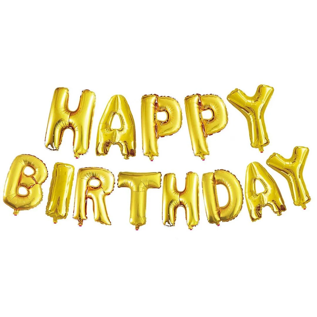Happy Birthday 13 Letters Set Foil Balloon (Rainbow) - Premium Handcrafted 300 GSM Foil Balloon by Party Decor Mall India - View 5