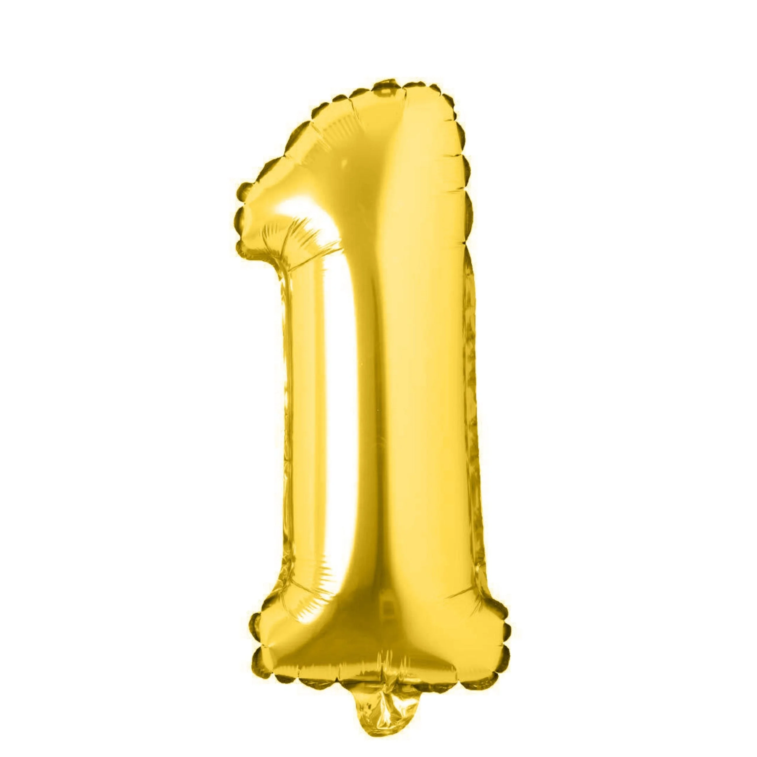 16 Inches Number Foil Balloon, Gold Color - Premium Handcrafted 300 GSM Foil Balloon by Party Decor Mall India - View 1