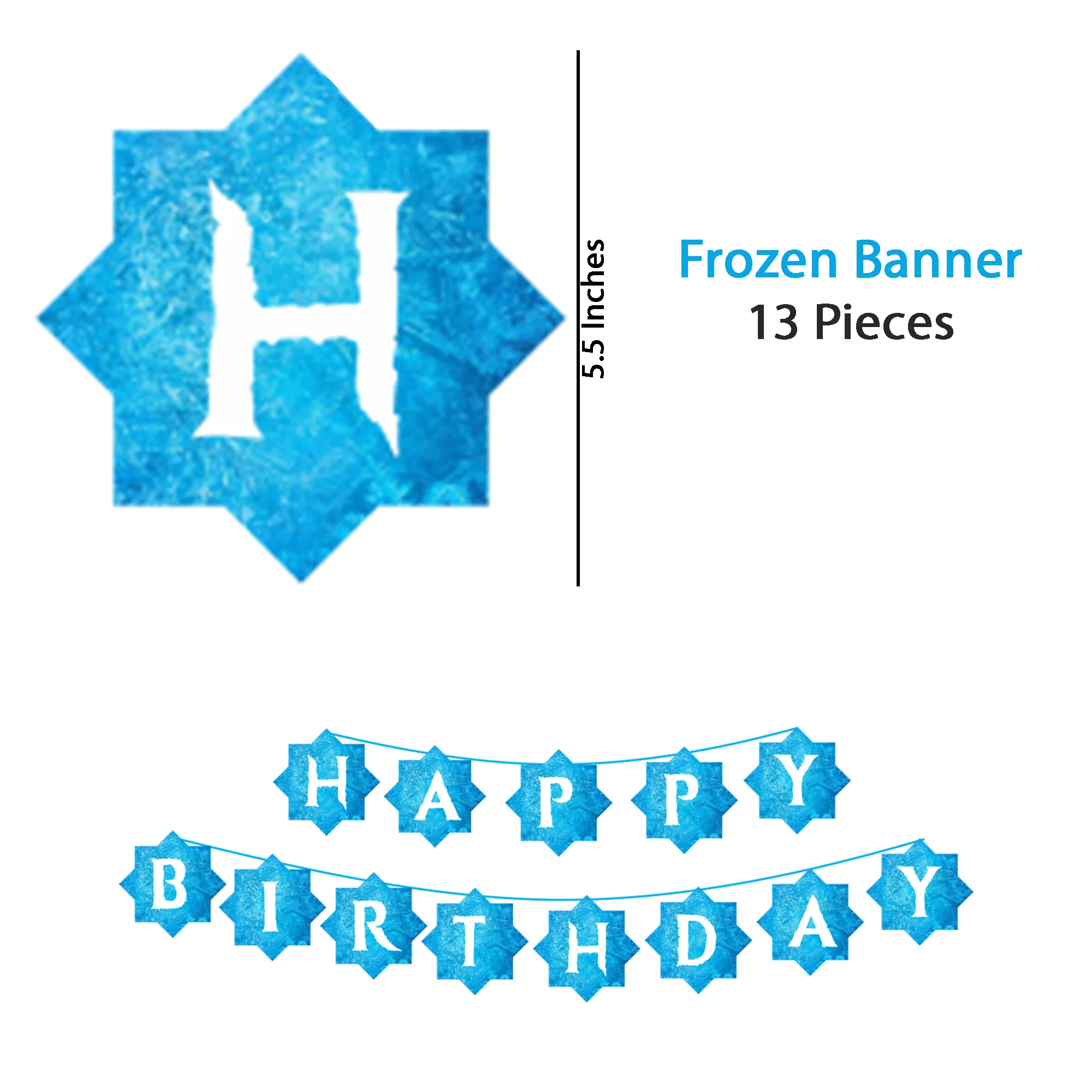 Frozen Theme Birthday Decoration for Girls 56 Pcs – Princess Elsa Birthday Party Decorations – Frozen Birthday Decorations for Girls - Premium Handcrafted 300 GSM Birthday Decoration by Party Decor Mall India - View 3