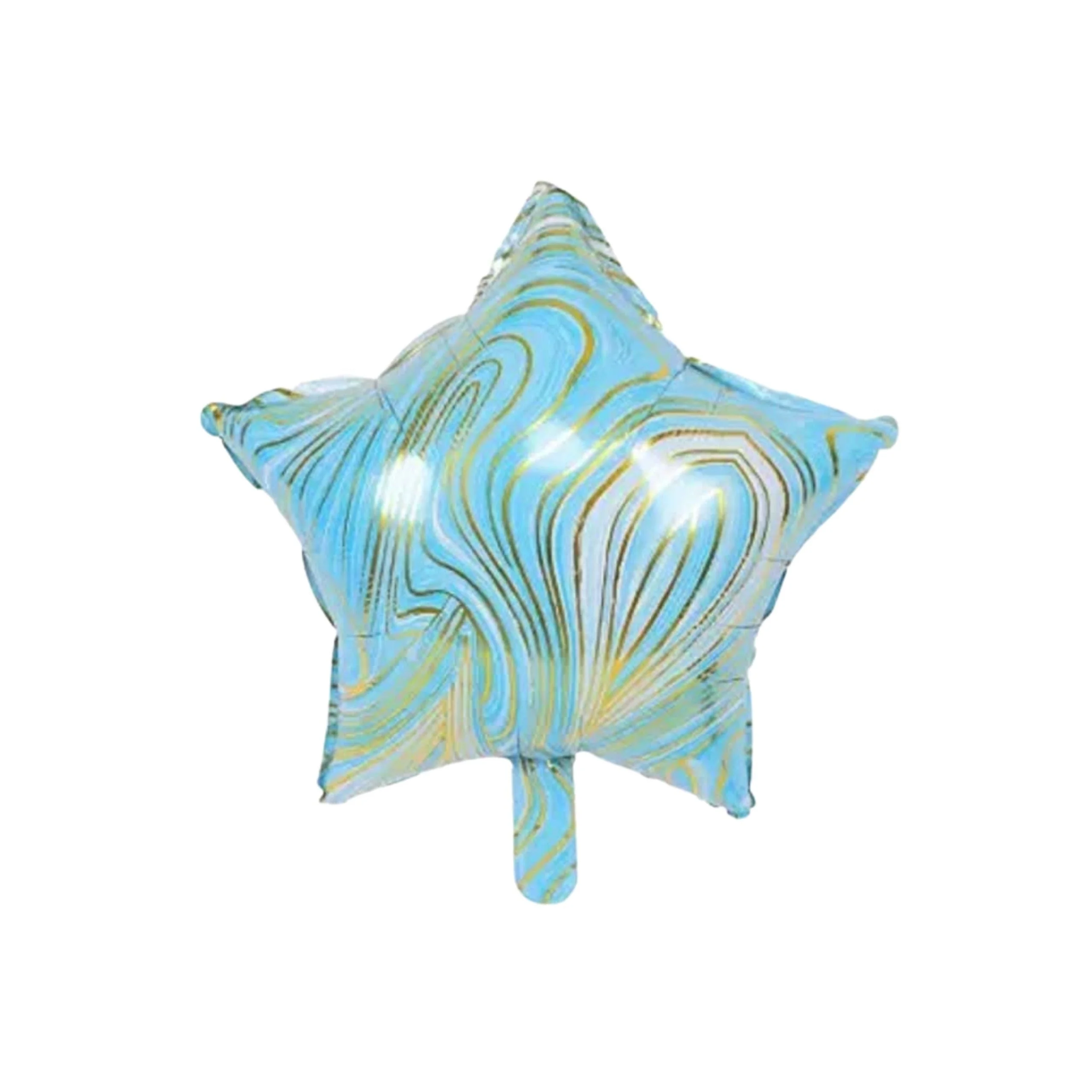 Blue Marble Star 18″ inch Foil Balloon for Happy Birthday Party, Anniversary & Valentine Day - Premium Handcrafted 300 GSM Foil Balloon by Party Decor Mall India - View 1