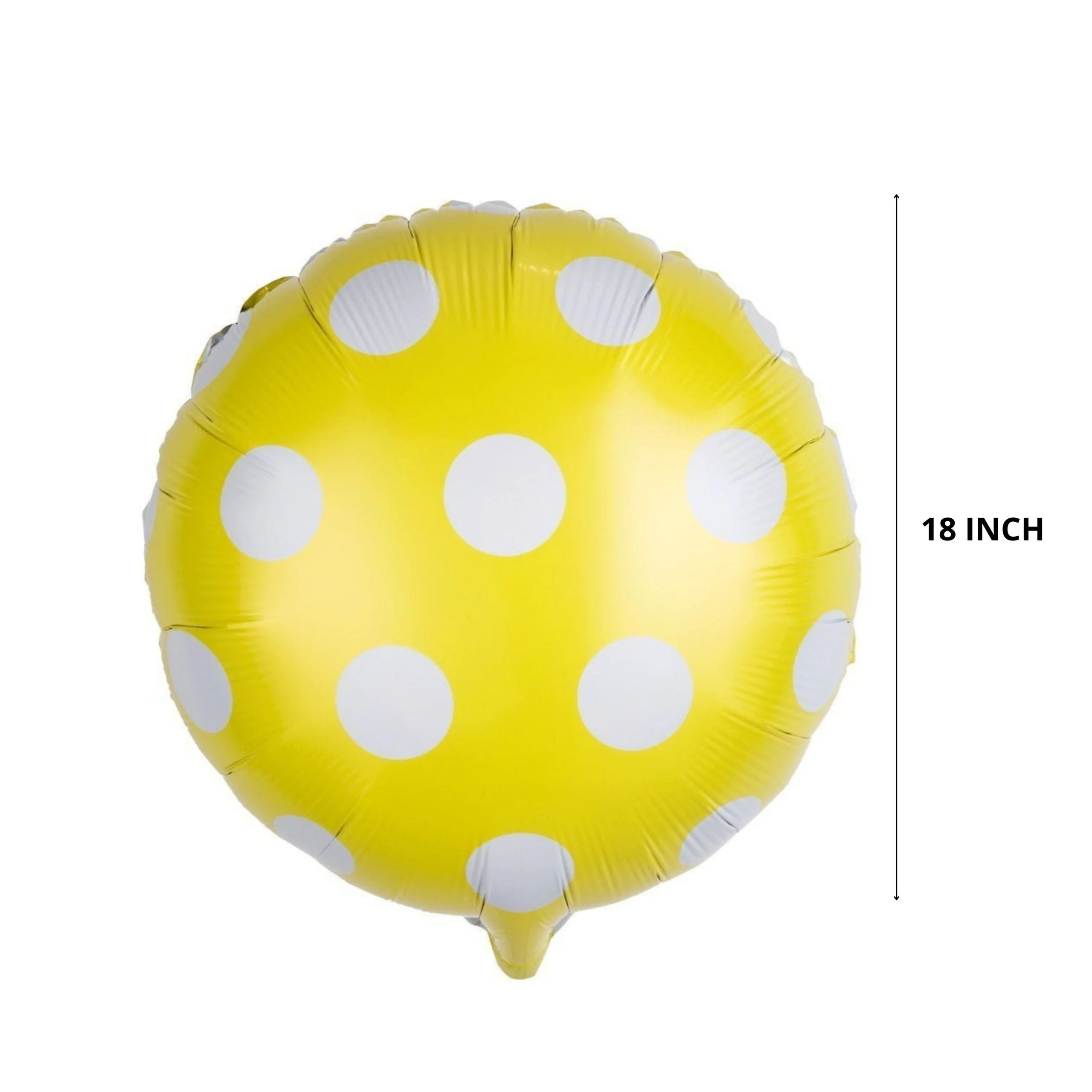 Round Shape Yellow Polka Dot Foil Balloon - Premium Handcrafted 300 GSM Foil Balloon by Party Decor Mall India - View 2