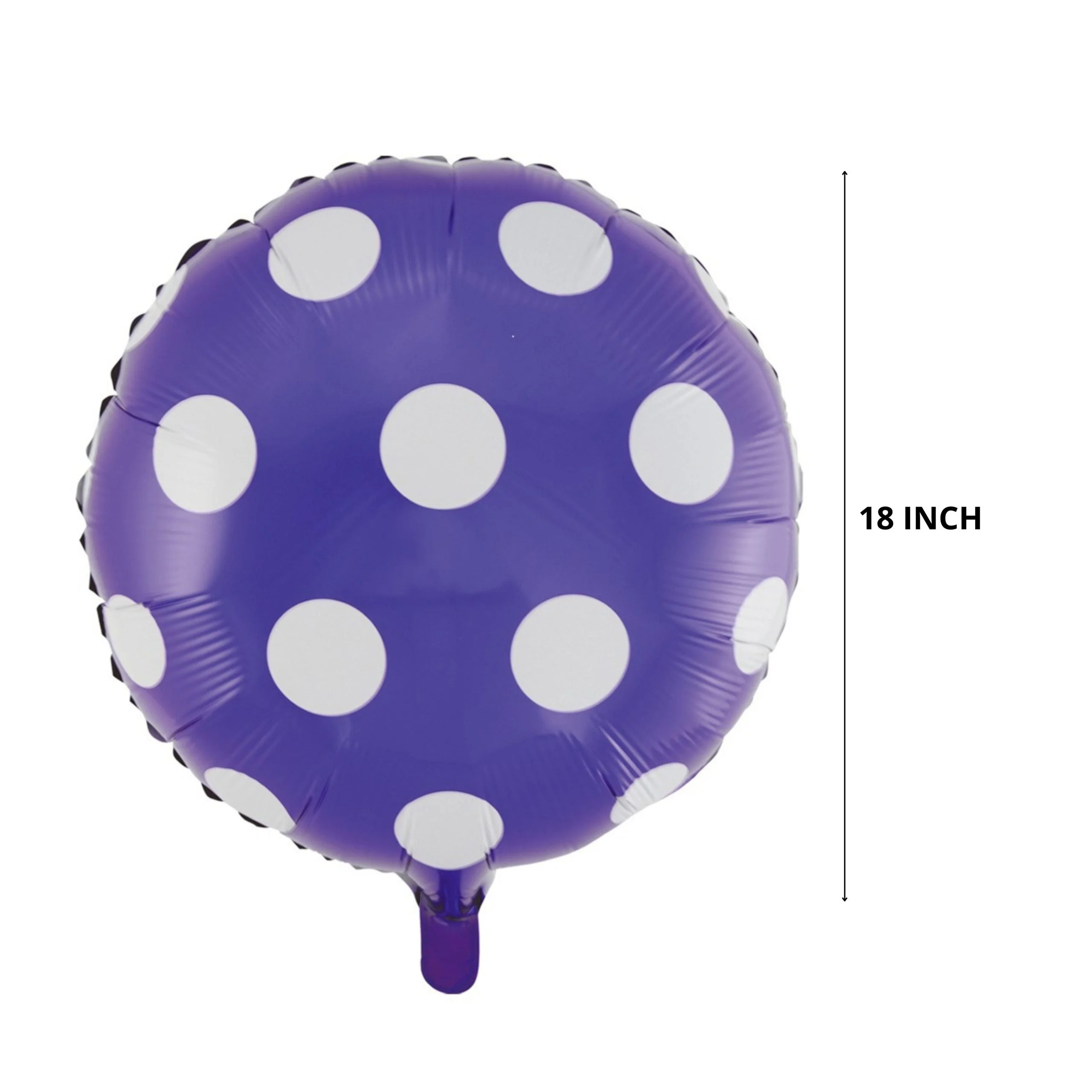 Round Shape Purple Polka Dot Foil Balloon - Premium Handcrafted 300 GSM Foil Balloon by Party Decor Mall India - View 2