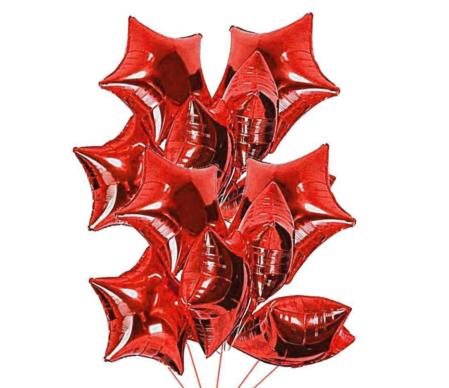 Party Decor Mall Red Star Foil Balloon 18″ inch for Anniversary, Valentine Party & Birthday Party Pack of 10 - Premium Handcrafted 300 GSM Foil Balloon by Party Decor Mall India - View 1